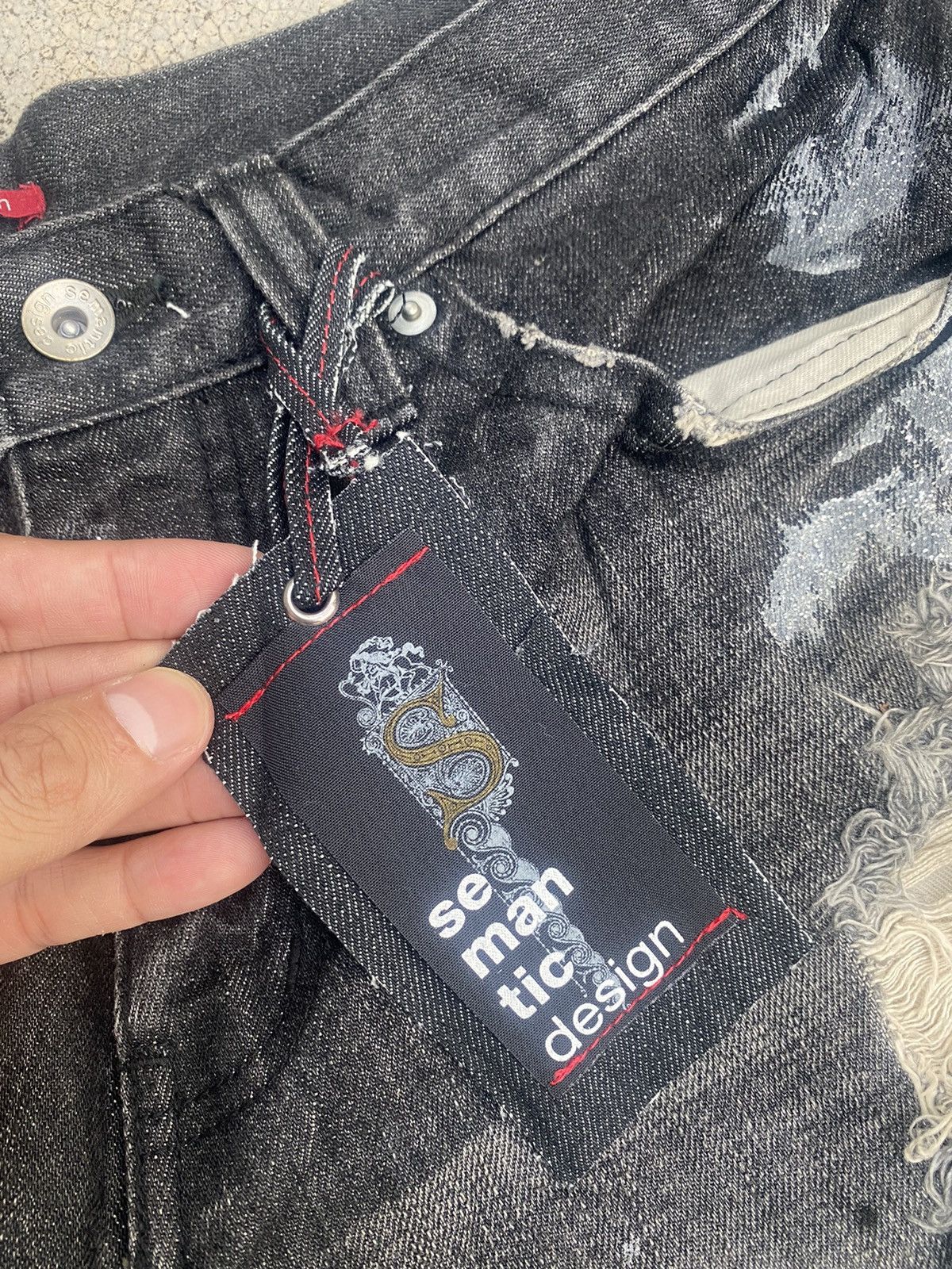 Japanese Brand Flare Jeans Semantic Distressed Boro Painted Bootcut Size US 32 / EU 48 - 12 Thumbnail