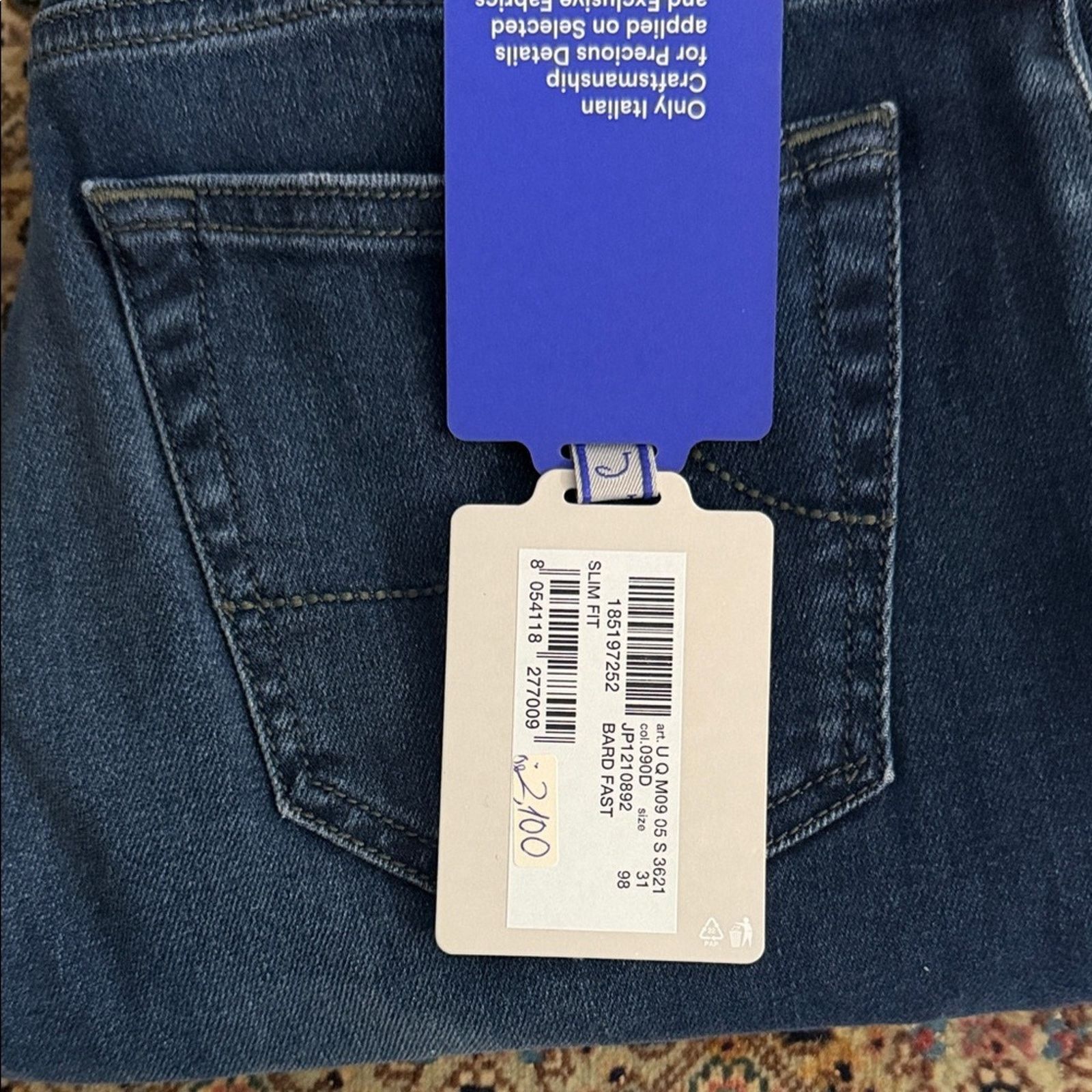 Jacob Cohen Jacob Cohen Men's Deep Indigo Slim Jeans Size 31 Size US 31 - 2 Thumbnail
