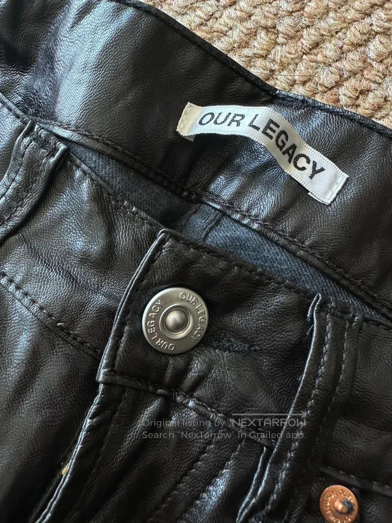 Our Legacy Our Legacy Dark brown leather trousers Size US 31 - 2 Thumbnail