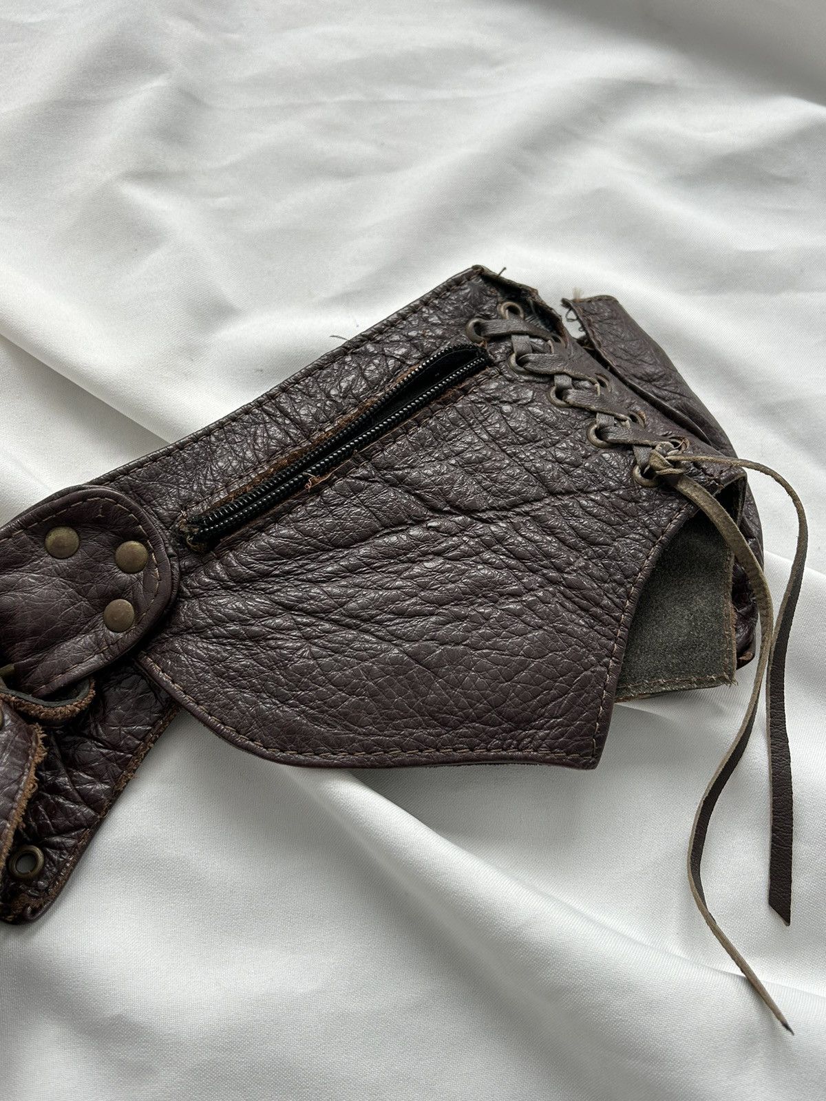 Vintage Rare Vintage Leather Brown Belt with pocket Size ONE SIZE - 8 Thumbnail