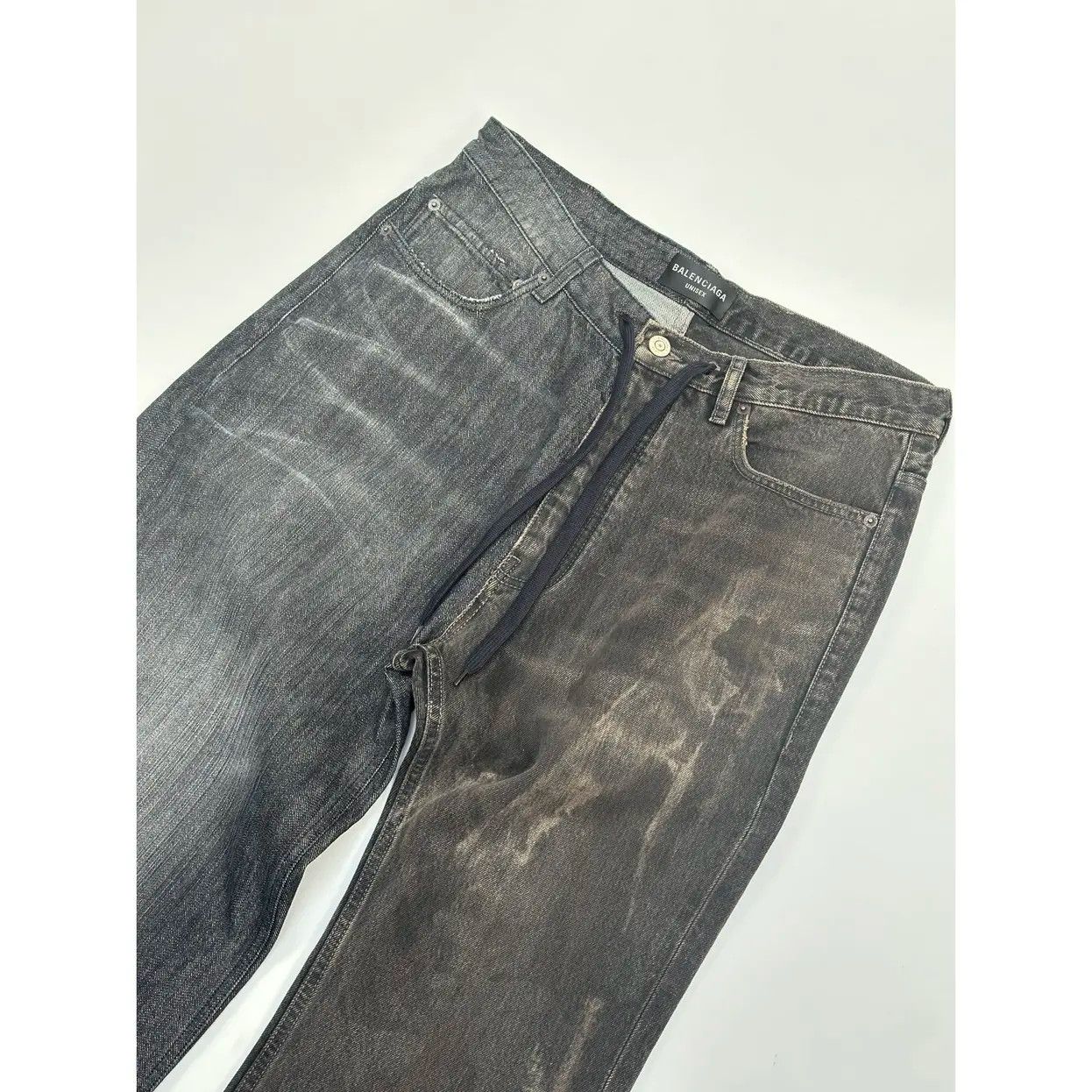 Balenciaga Balenciaga Summer24 50/50 Denim Baggy Flare Pant Size US 30 / EU 46 - 3 Thumbnail