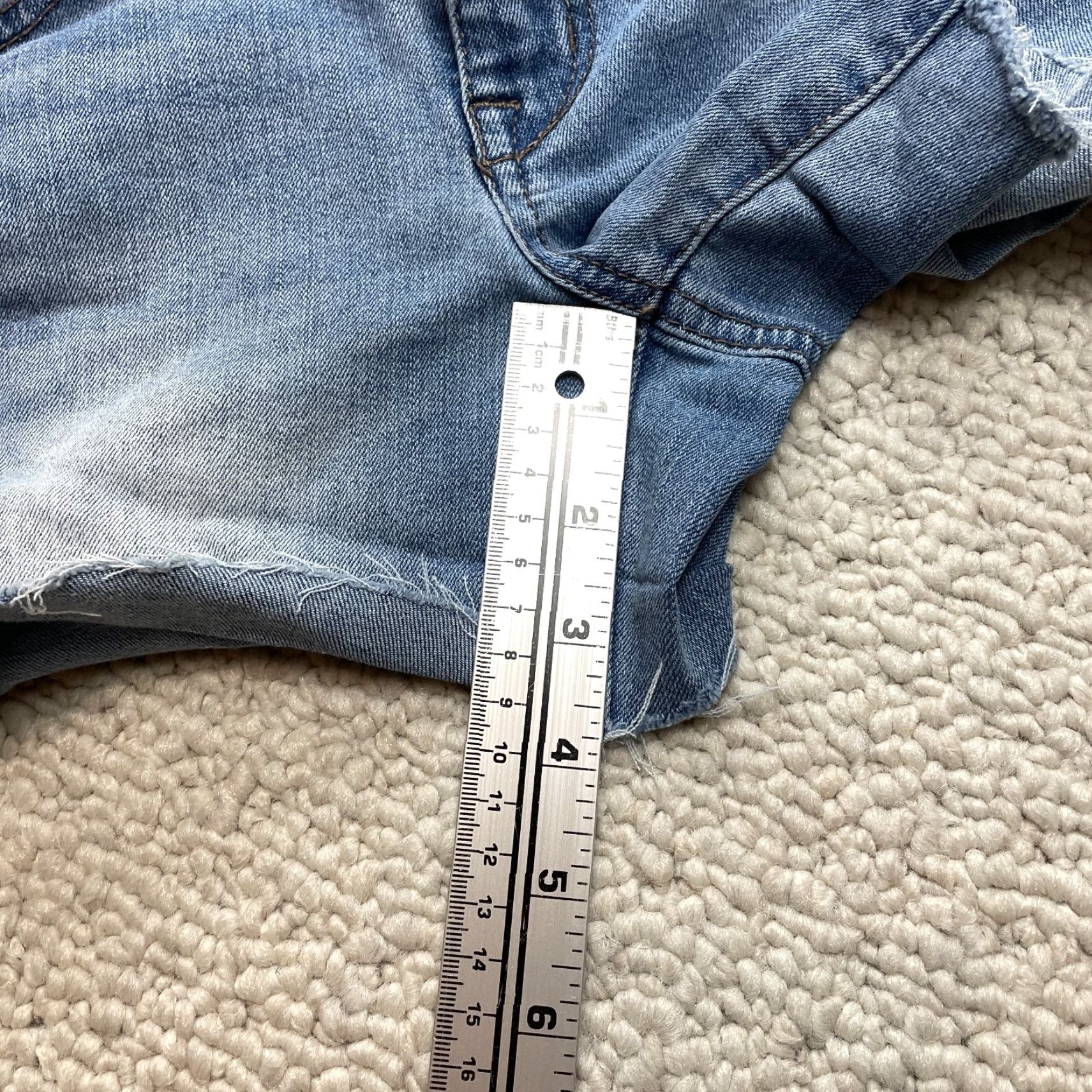 Castore Astor Denim Shorts Juniors 3" Inseam Blue Solid Cotton Polyester Size 26" / US 2 / IT 38 - 3 Thumbnail