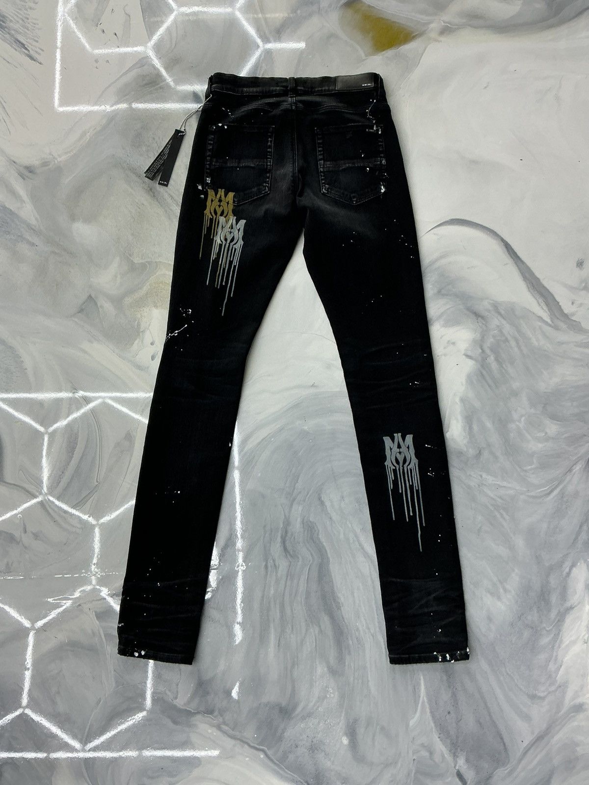 Amiri Amiri Stencil Denim Jeans Black Size 31 Size US 31 - 2 Thumbnail