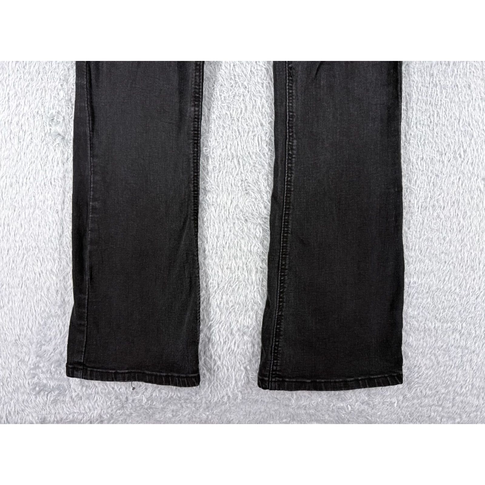 Vintage Black Jeans Womens 0 Denim Flared Distressed Cotton Blend 24x29 Size 25" / US 0 / IT 36 - 2 Thumbnail