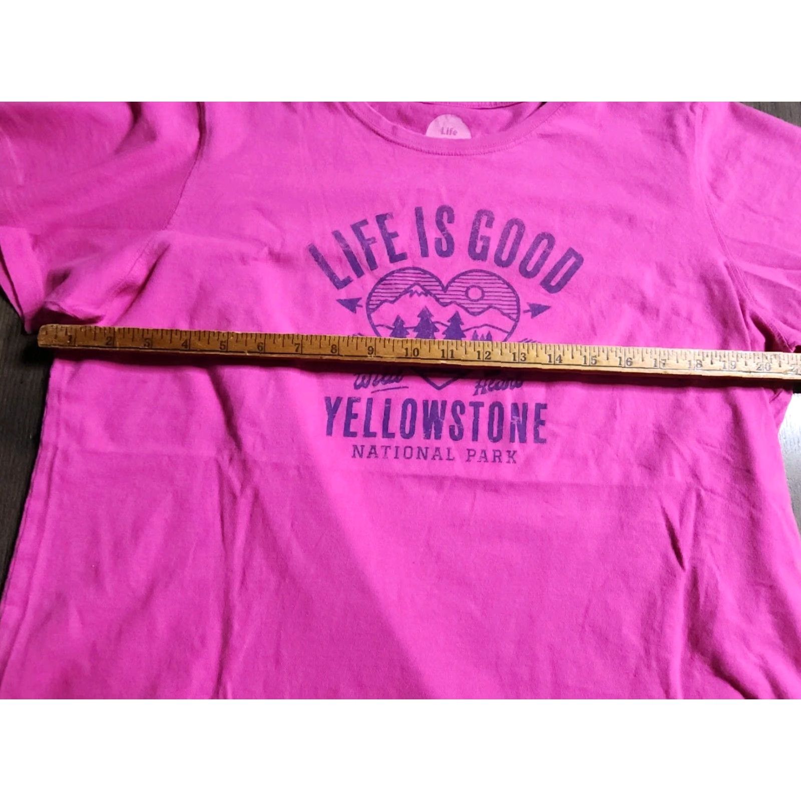 Life is Good Life is Good Womens T Shirt XL Yellowstone National Park Travel Wild At Heart Size XL / US 12-14 / IT 48-50 - 3 Thumbnail