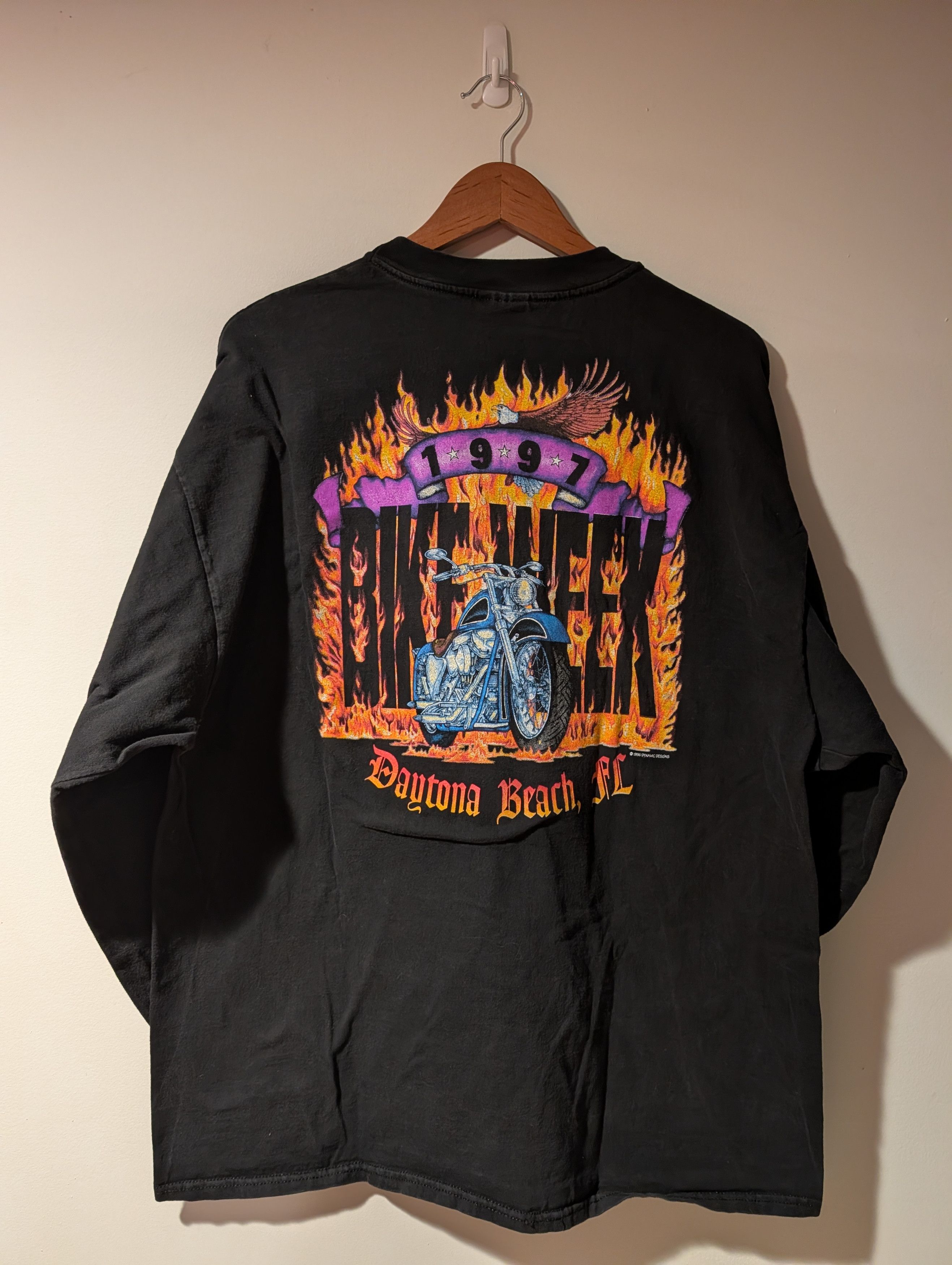 Harley Davidson Vintage 1997 Daytona Beach Bike Week Long Sleeve Shirt Hanes Size US XXL / EU 58 / 5 - 1 Thumbnail