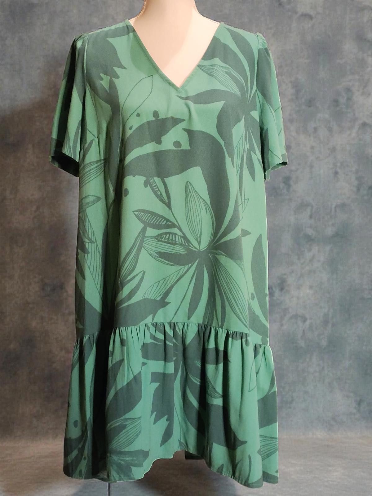 Other Medium Size Green Floral Print Tunic Dress By a new day Size M / US 6-8 / IT 42-44 - 2 Thumbnail