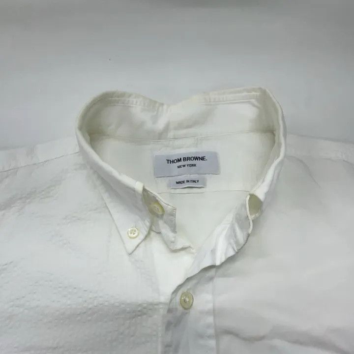 Thom Browne Thom Browne Short Sleeve Shirt with Striped Cuffs -2507 Size US S / EU 44-46 / 1 - 1 Thumbnail