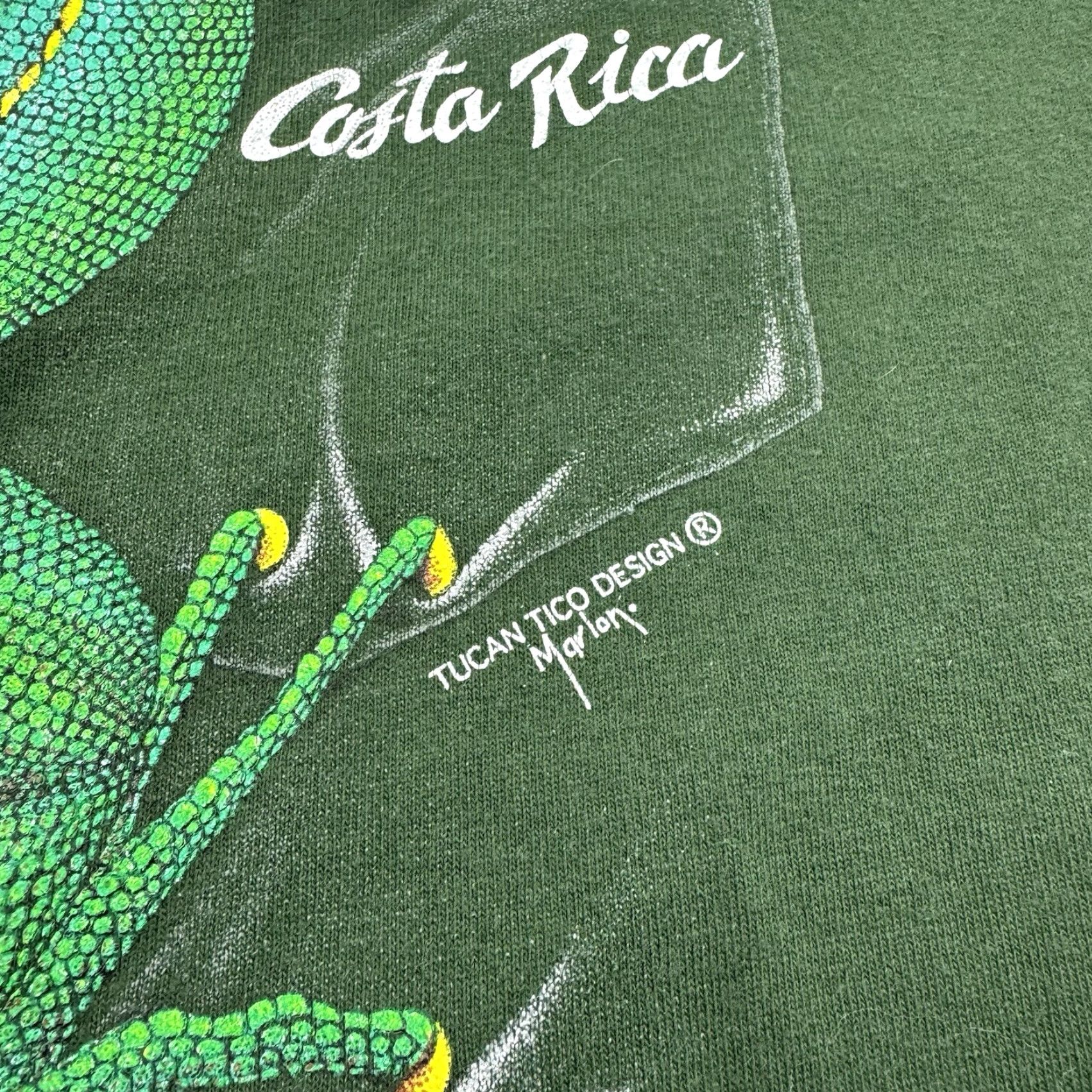 Vintage VINTAGE Tucan Tico Lizard T-Shirt Adult Large Green Nature Animals 90s Y2K Mens Size US L / EU 52-54 / 3 - 3 Thumbnail