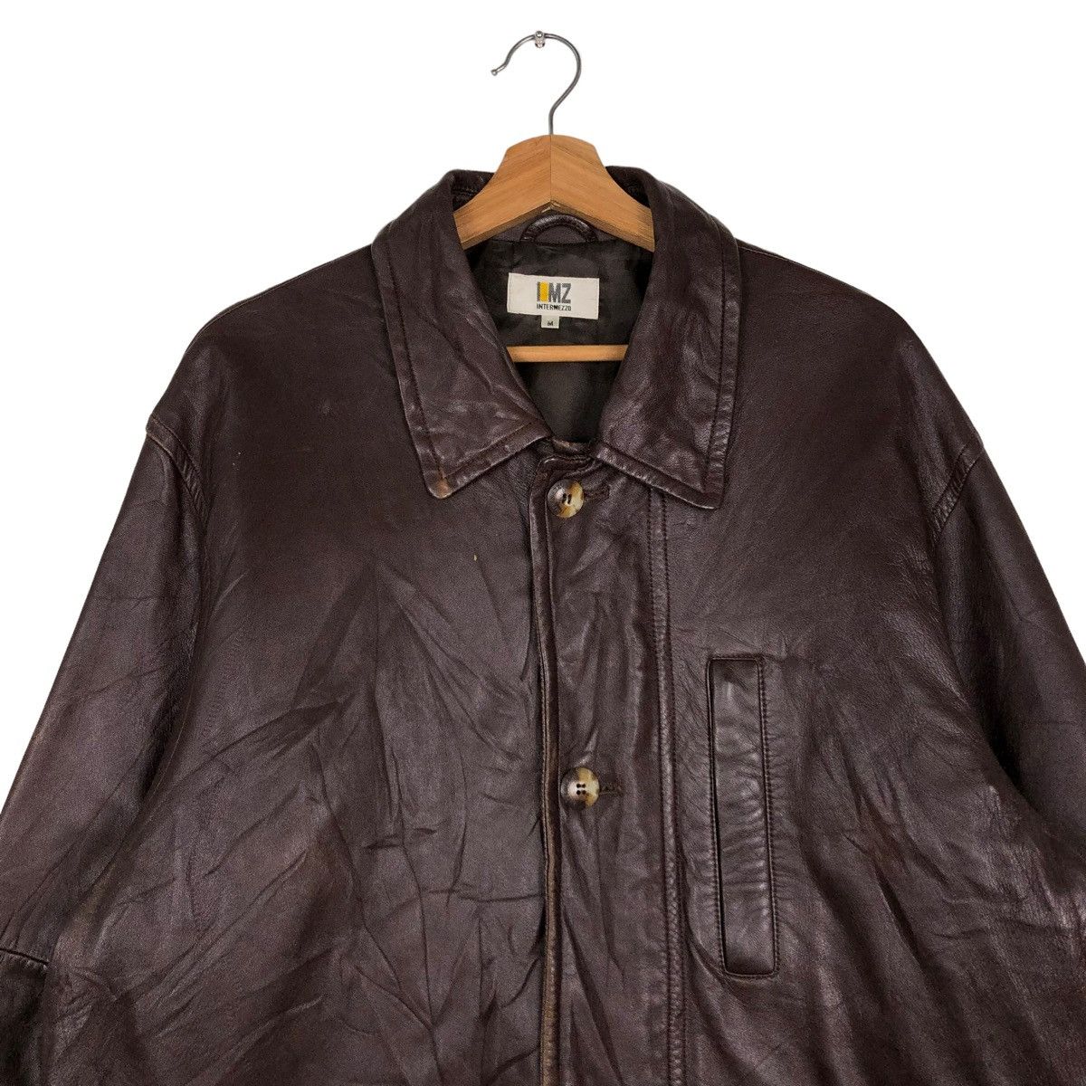 Issey Miyake 🔥VINTAGE BIKER LEATHER JACKET INTERMEZZO ISSEY MIYAKE Size US M / EU 48-50 / 2 - 3 Thumbnail