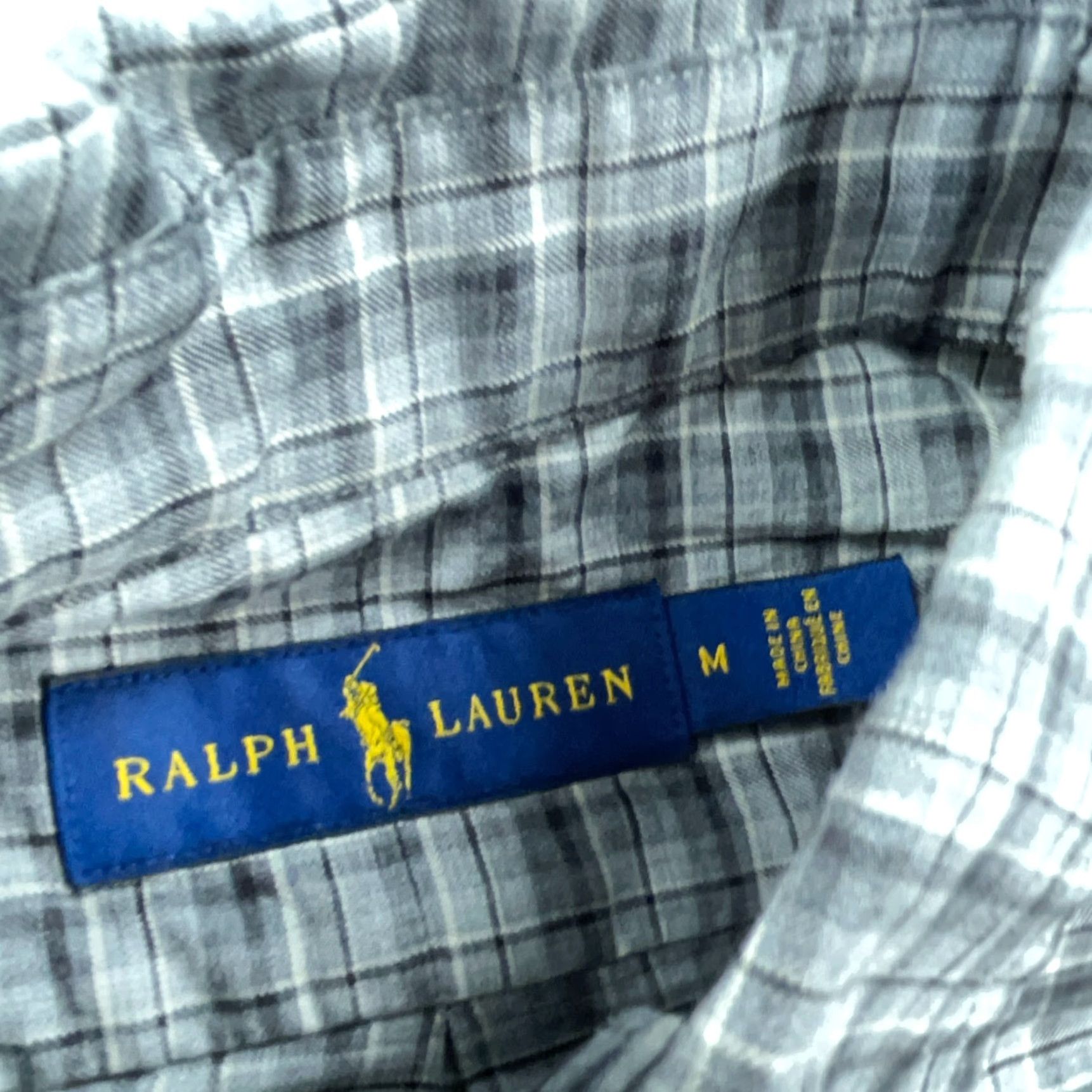 Ralph Lauren Ralph Lauren Shirt Men Medium Gray Plaid Button Up Dress Tartan Pony Soft Adult Size 42R - 5 Thumbnail
