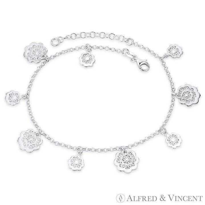 Other Flower w/ Rolo Chain Italian Love Charm Anklet Size ONE SIZE - 1 Preview