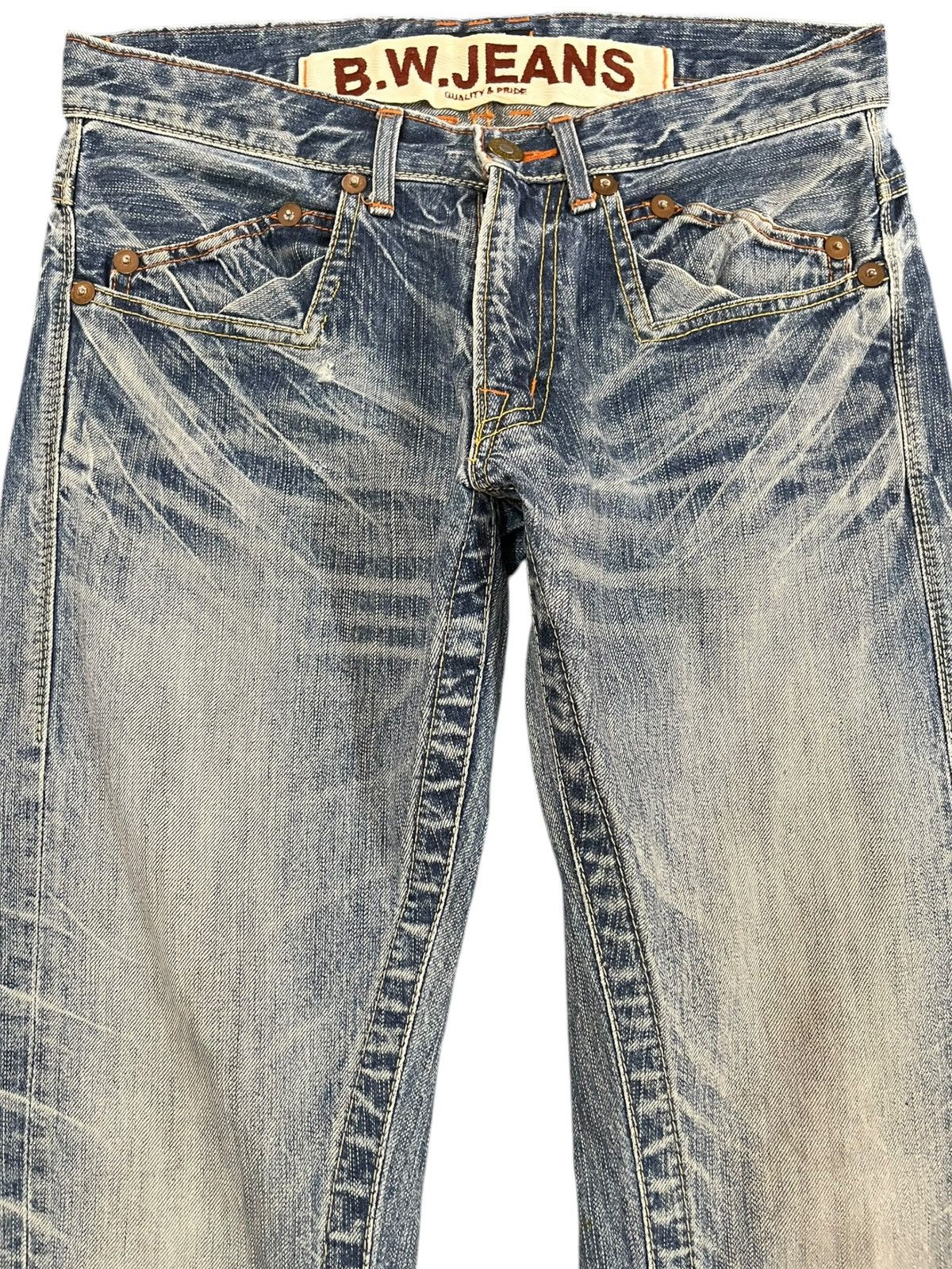 Japan Blue × Le Grande Bleu (L.G.B.) Vintage Blue Way Faded Denim Size US 30 / EU 46 - 2 Thumbnail