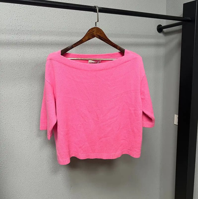 Valentino Valentino Pink Wool Cropped Tee 0089 Size XL / US 12-14 / IT 48-50 - 1 Thumbnail