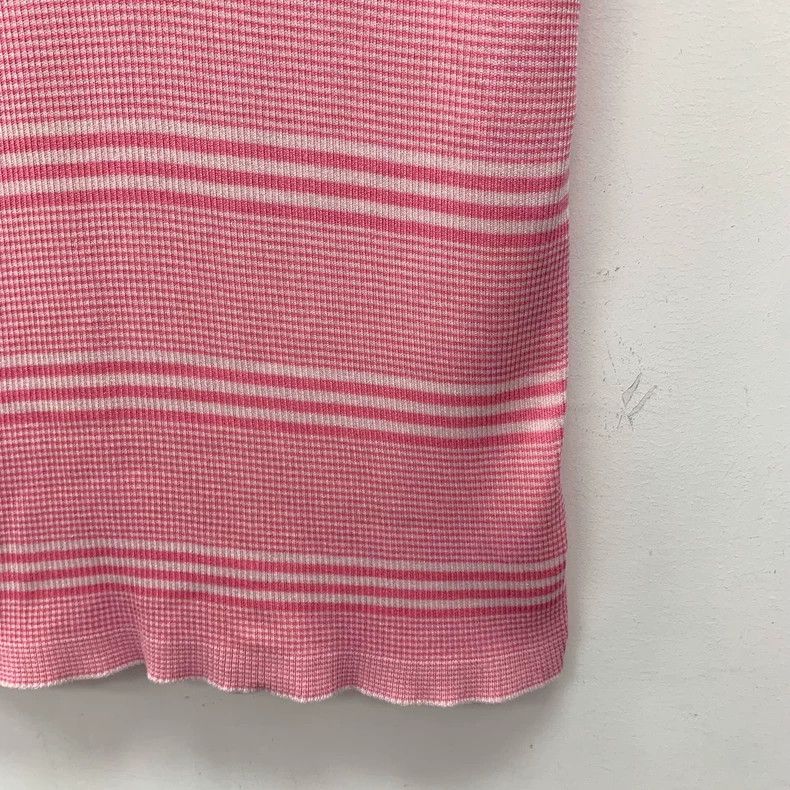 Chanel Chanel Pink striped logo embroidered cotton round-neck sle Size S / US 4 / IT 40 - 4 Thumbnail