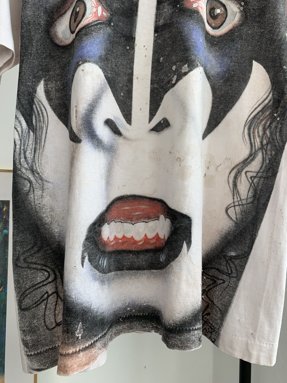 Band Tees Vintage 90’s Kiss Thrashed Fullprint Tshirt Size US L / EU 52-54 / 3 - 3 Thumbnail