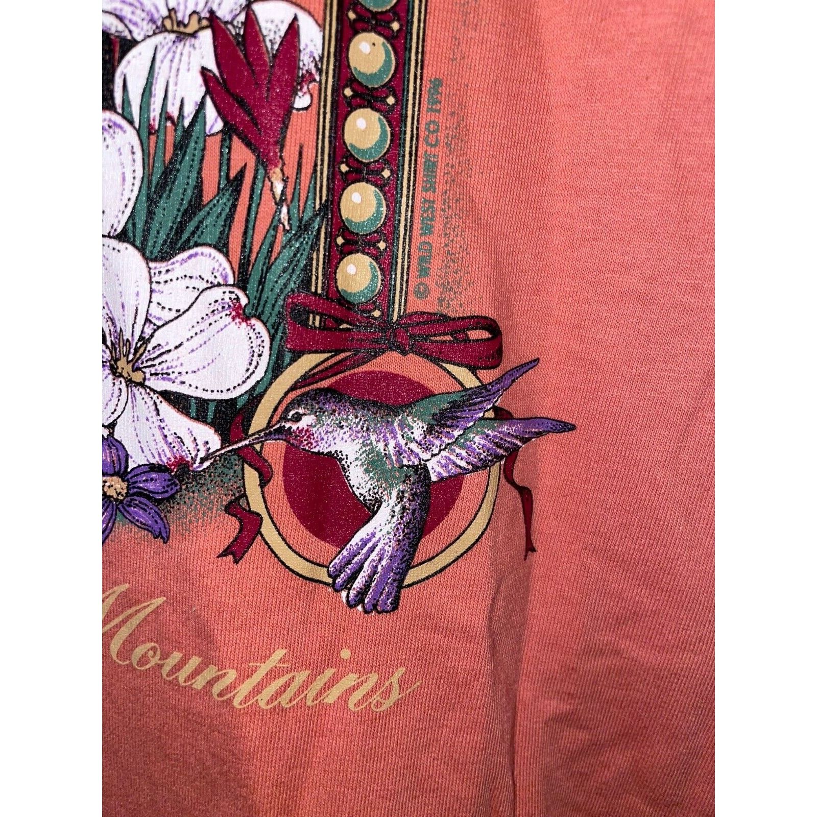 Jerzees Vintage Pocono Mountains Shirt 90s Peach Tee Pink 1990s L Size US L / EU 52-54 / 3 - 5 Thumbnail