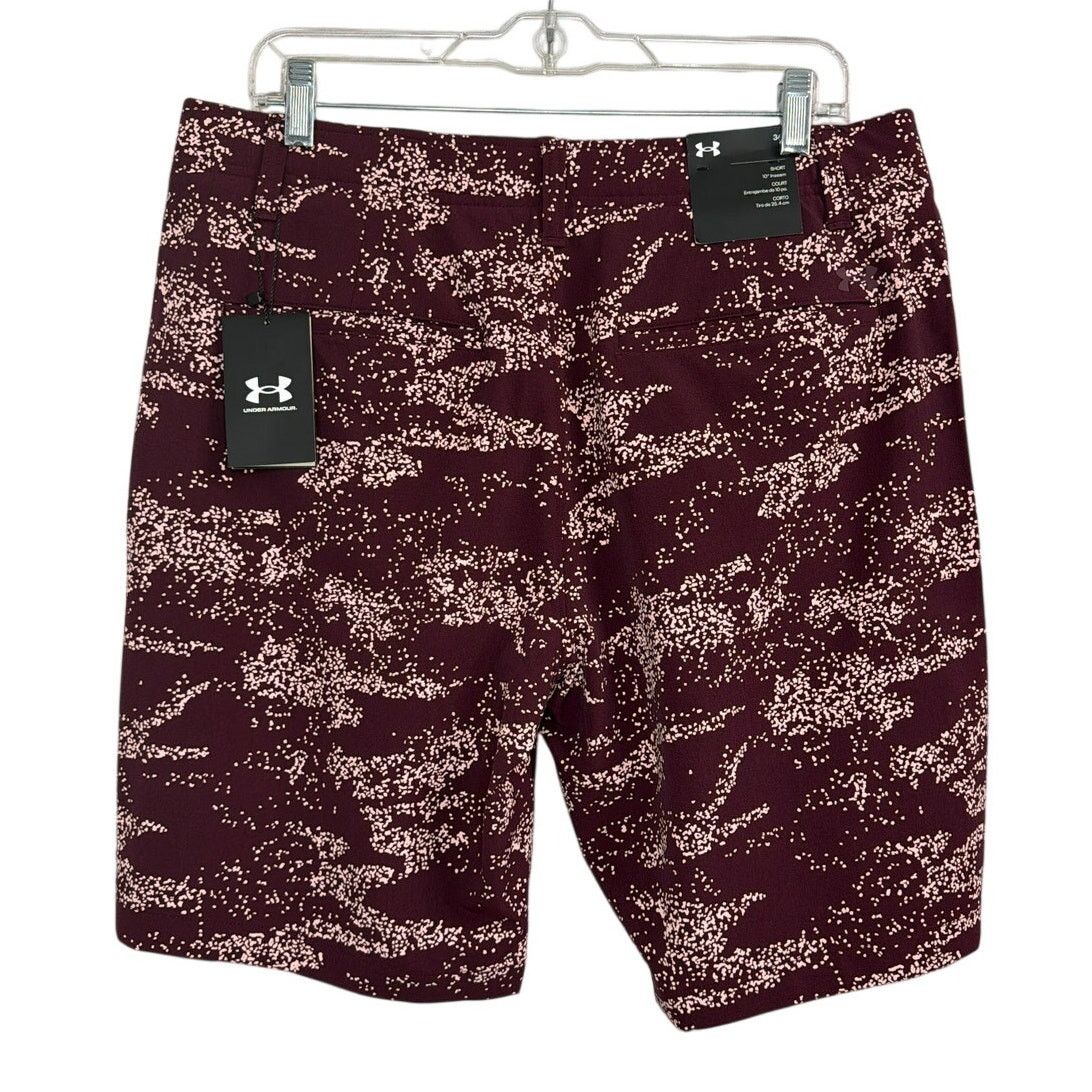 Under Armour NWT Under Armour Golf Printed Burgundy Shorts Mens Size 34 Size US 34 / EU 50 - 5 Thumbnail