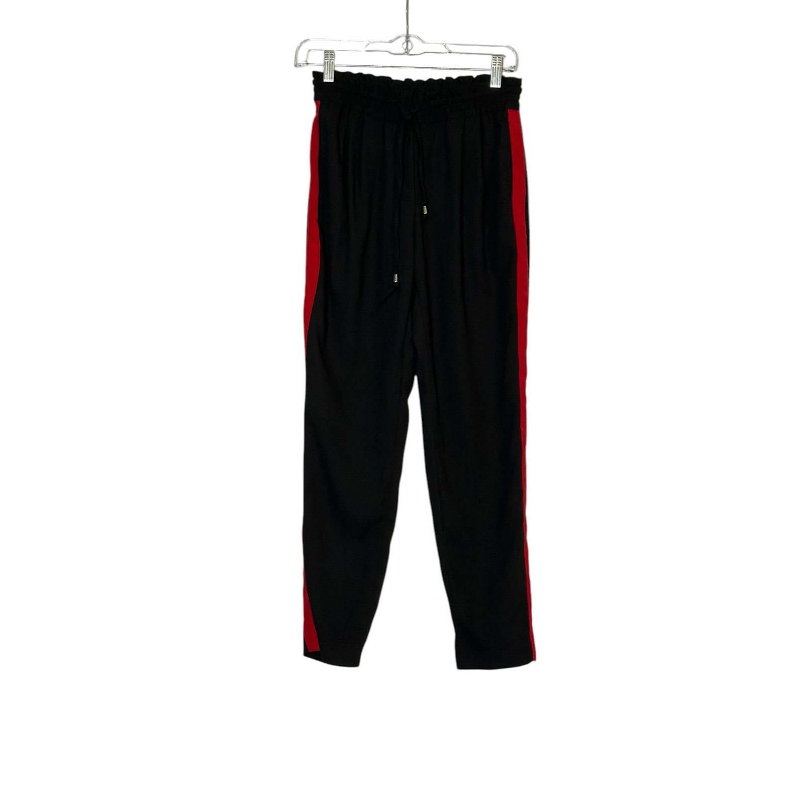 Zara Zara black chiffon red stripes pull on jogger pants size XS Size 30" / US 8 / IT 44 - 6 Thumbnail