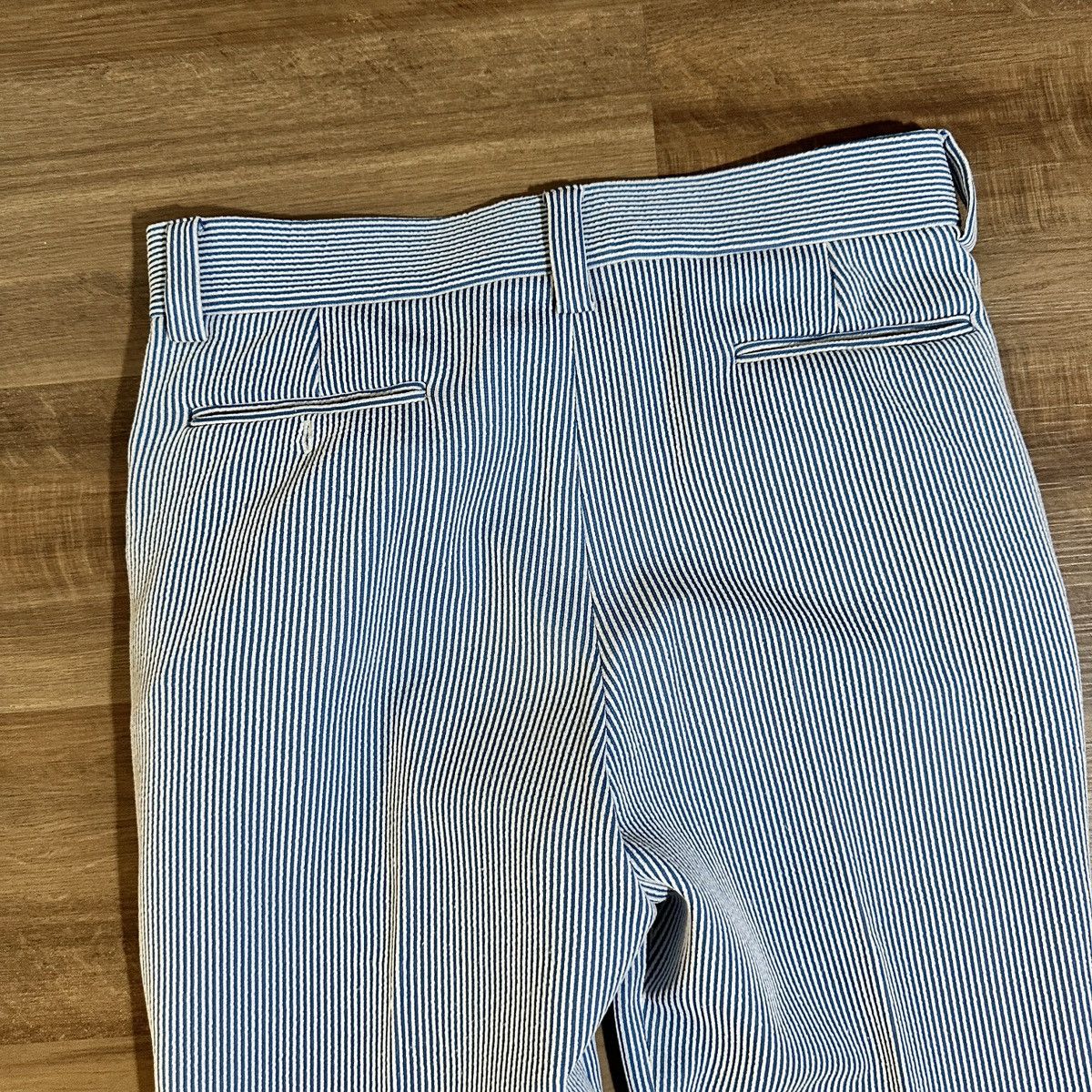 Vintage 1960 Custom Made Bell Bottom Pants 32” x 26” Seersucker Size US 32 / EU 48 - 2 Thumbnail