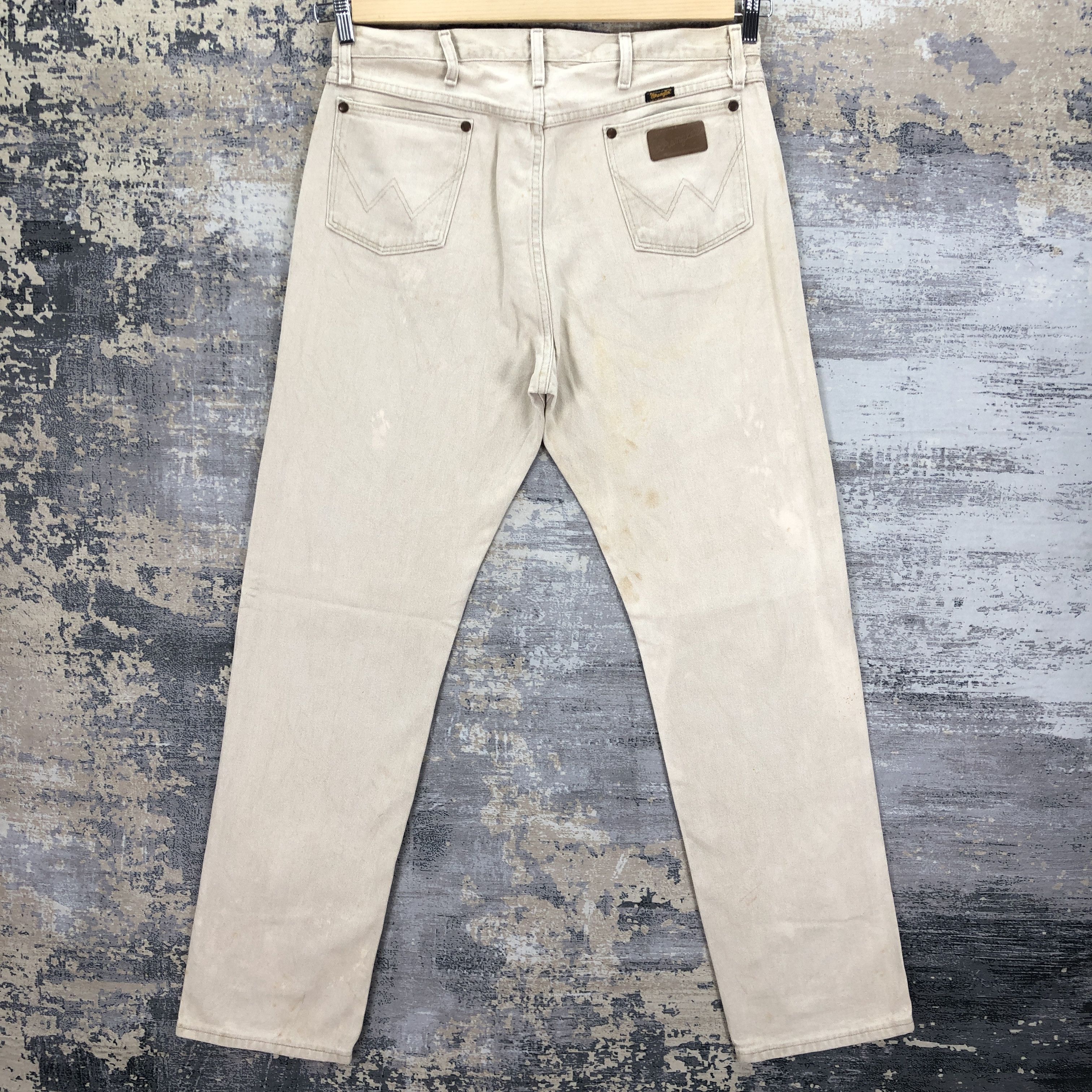 Wrangler Vintage Wrangler Beige Jeans Wrangler Stonewash Faded Denim Size US 34 / EU 50 - 2 Thumbnail