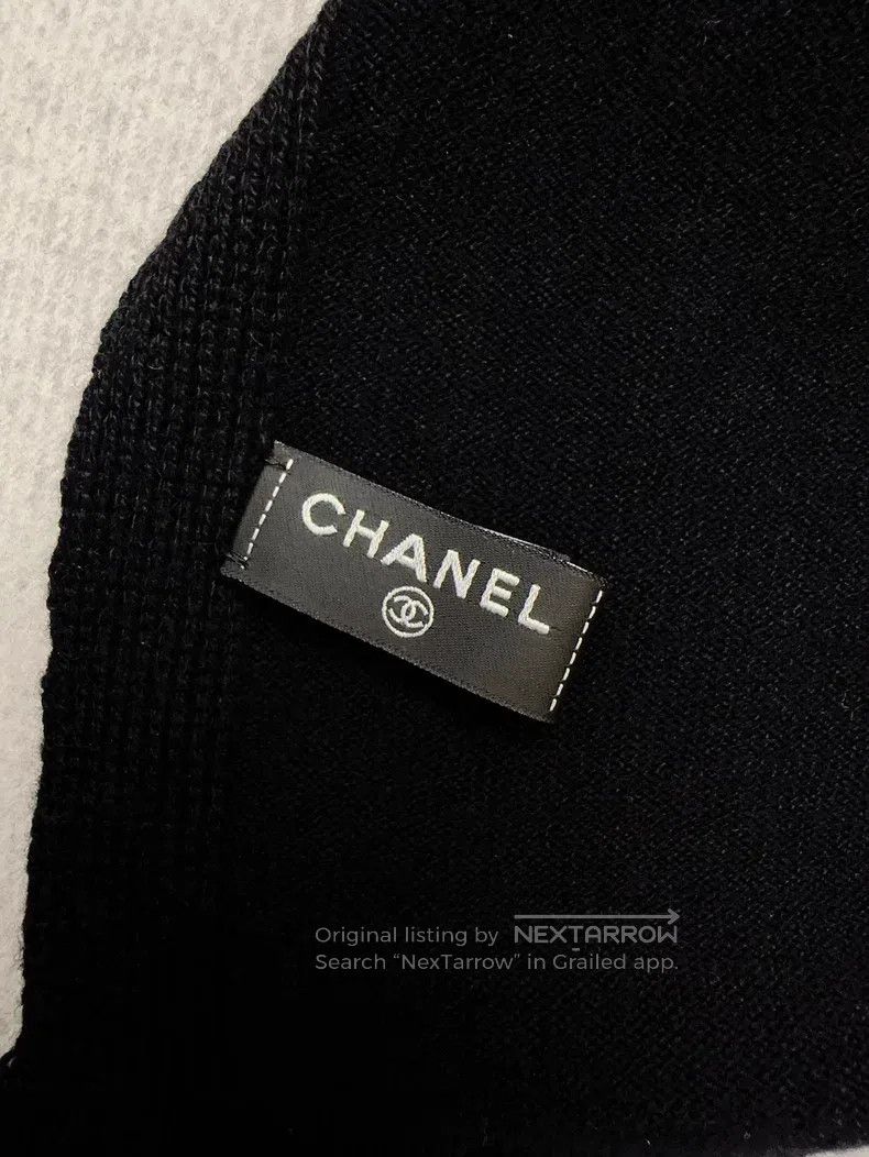 Chanel Chanel 25c new black cashmere scarf Size ONE SIZE - 6 Thumbnail