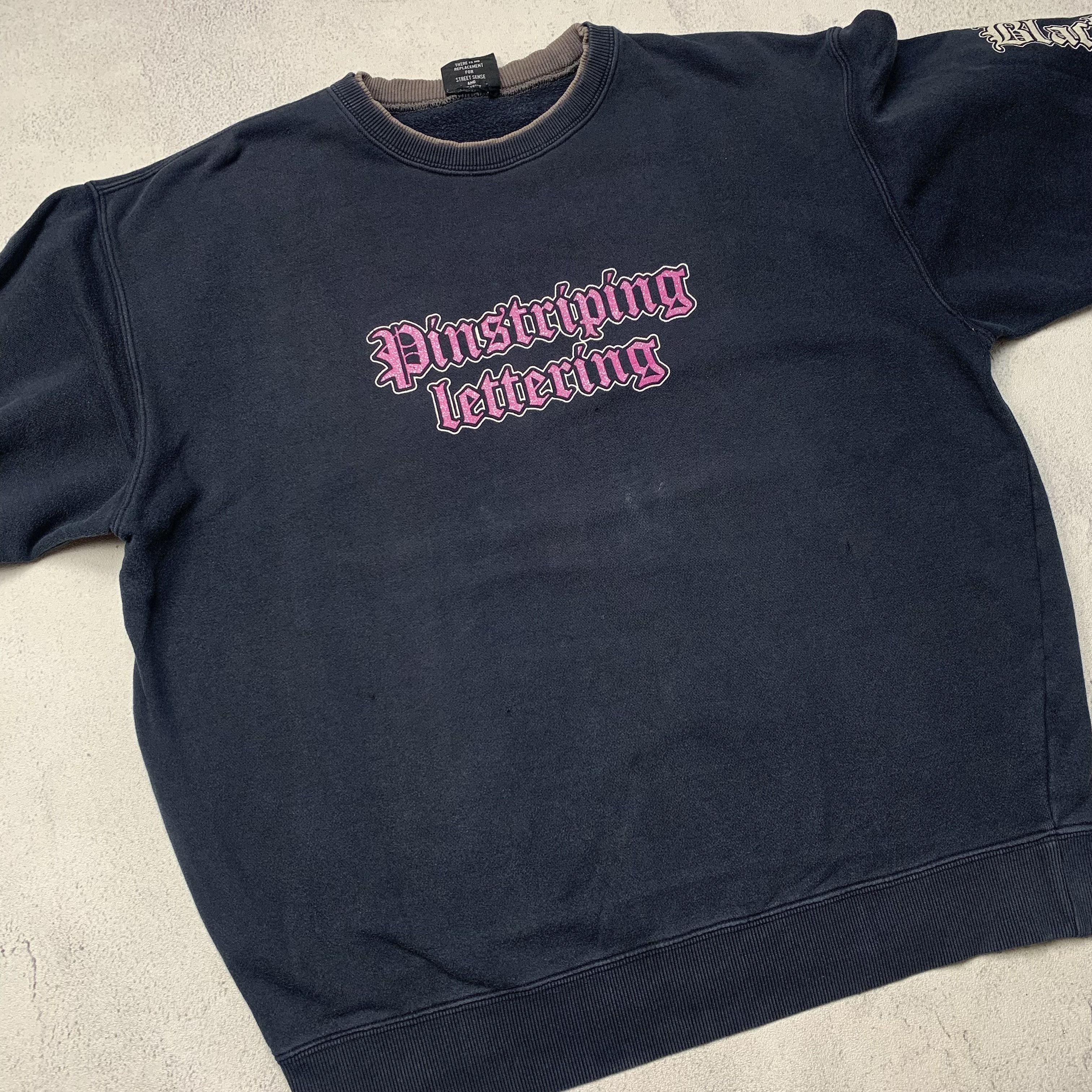 Japanese Brand Modern Label Pinstrip Deep Riders Sweatshirt Crewneck Y2K Size US L / EU 52-54 / 3 - 5 Thumbnail