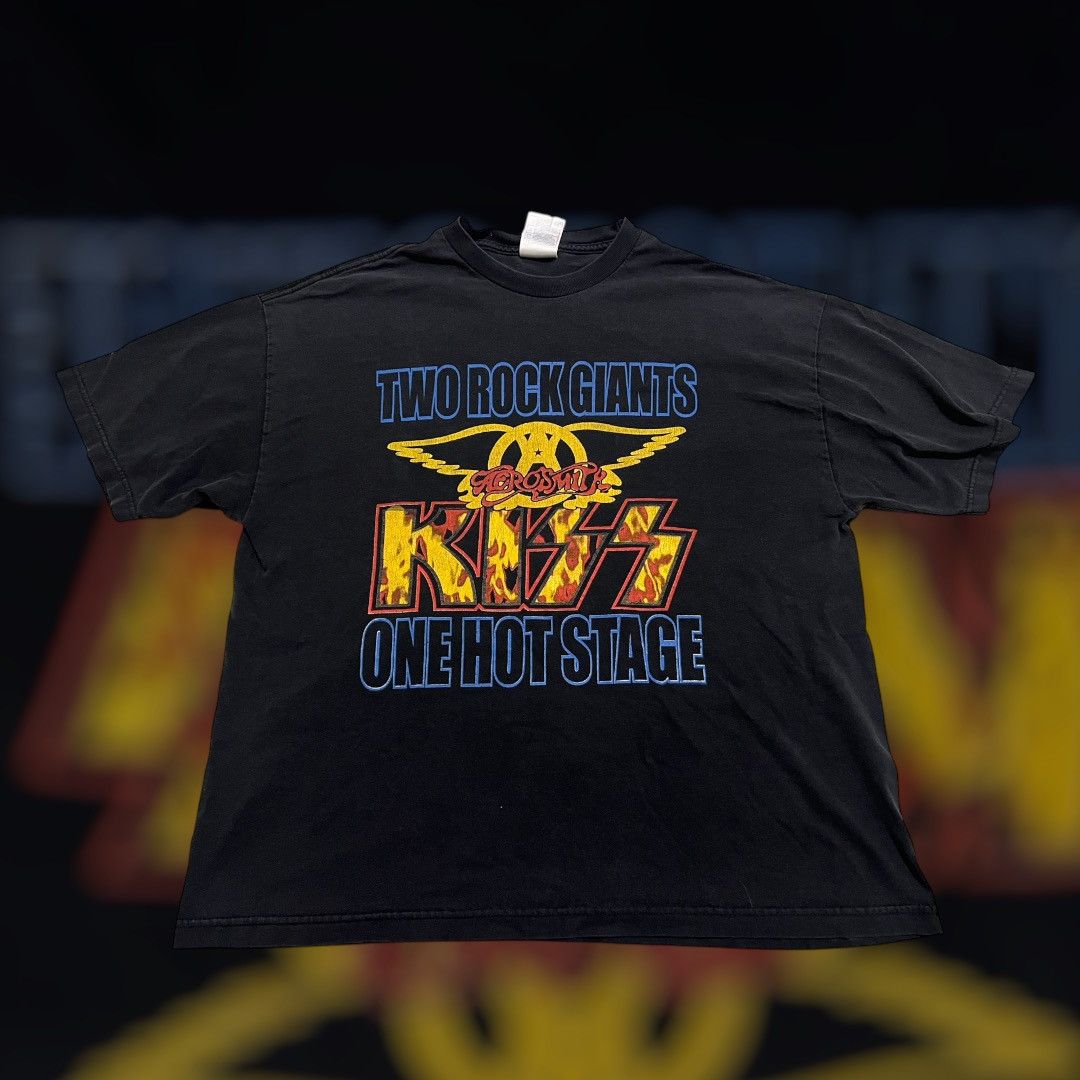 Vintage Kiss & Aerosmith Band Tee Size US XL / EU 56 / 4 - 1 Thumbnail