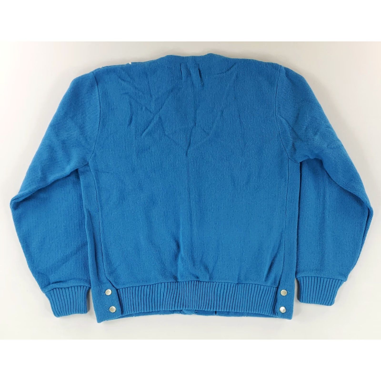 Vintage VINTAGE Campus Cardigan Sweater Knit Alpaca Stitch Blue Rockabilly Mens M Size US M / EU 48-50 / 2 - 4 Thumbnail