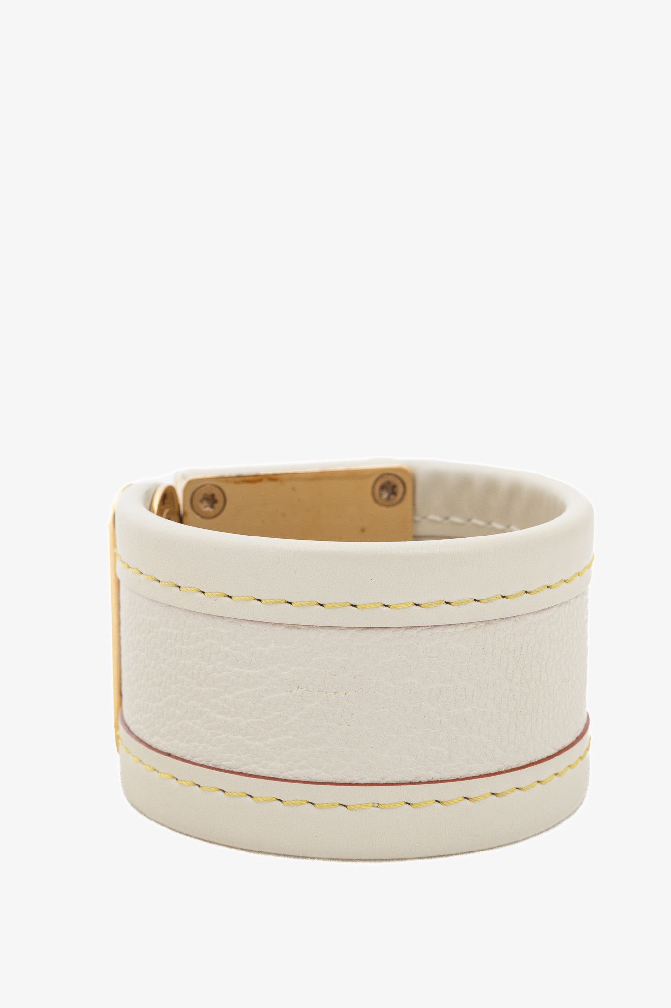 Louis Vuitton Louis Vuitton Suhali White Leather S-Lock Bracelet Size ONE SIZE - 3 Thumbnail