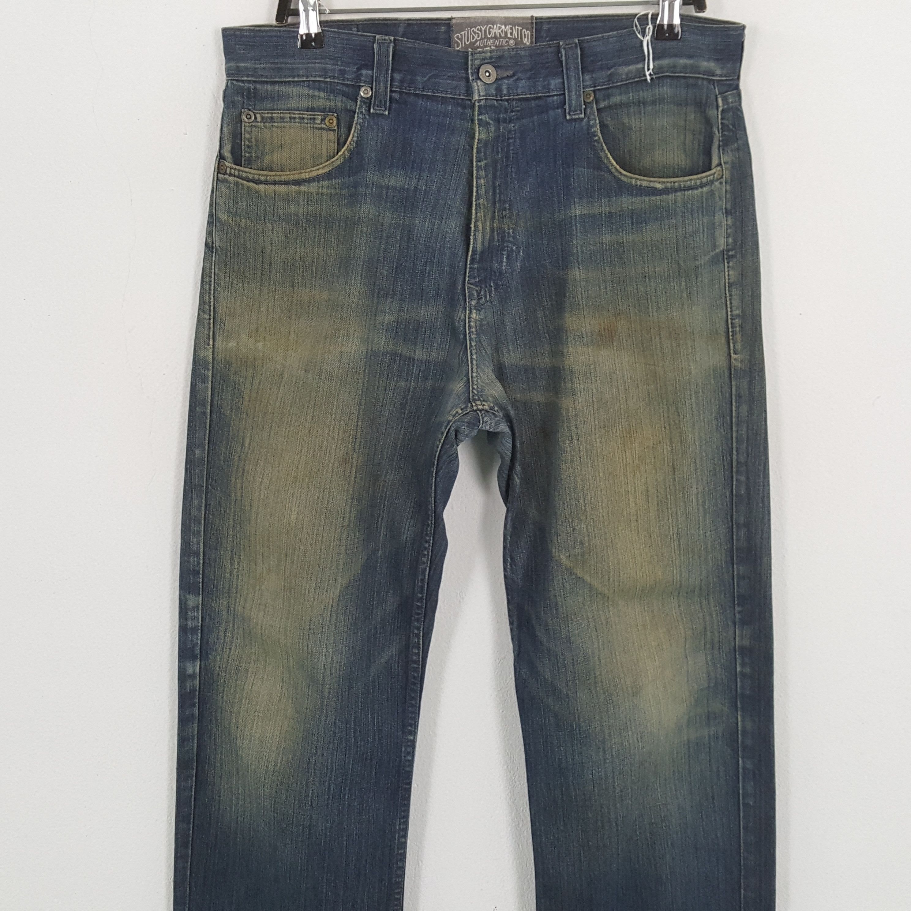 Stussy × Vintage STUSSY Streetwear Skateboard Style Custom Art Jeans Size US 33 - 5 Thumbnail