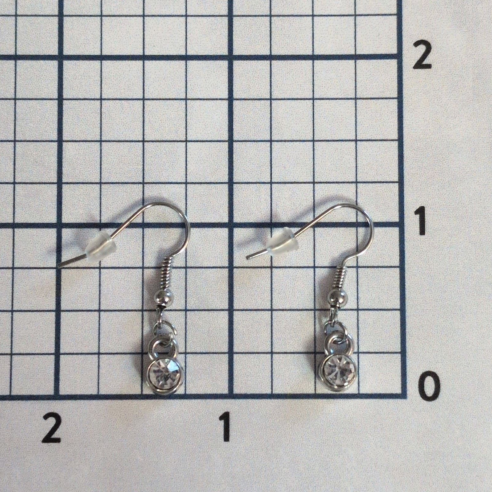 Other 2010s Paparazzi Silver-Tone & White Crystal Dangle Earrings Size ONE SIZE - 7 Thumbnail