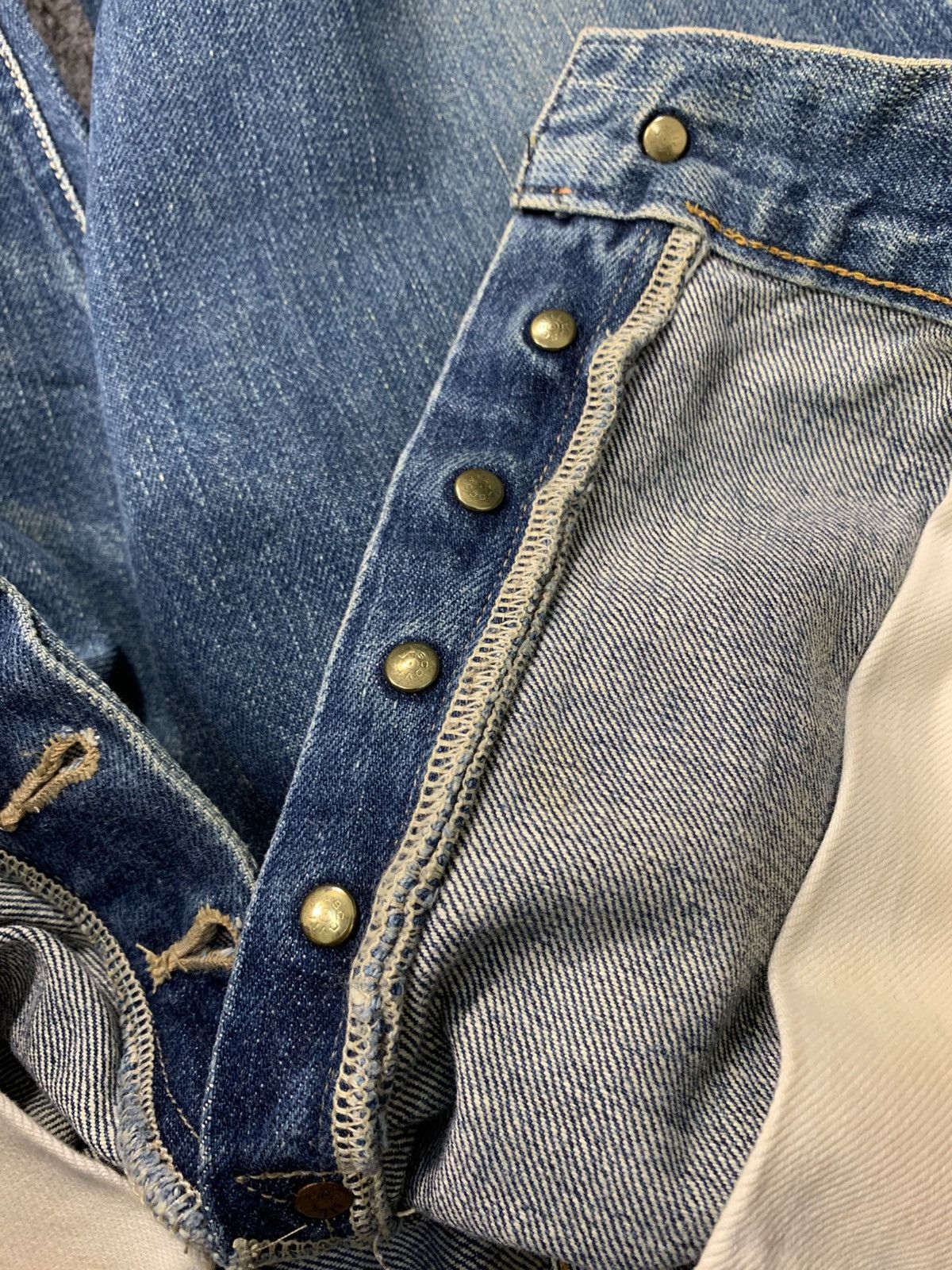 Japanese Brand Labor ET Buttonfly Indigo Selvedge Denim Jeans Straight Cut Size US 32 / EU 48 - 8 Thumbnail