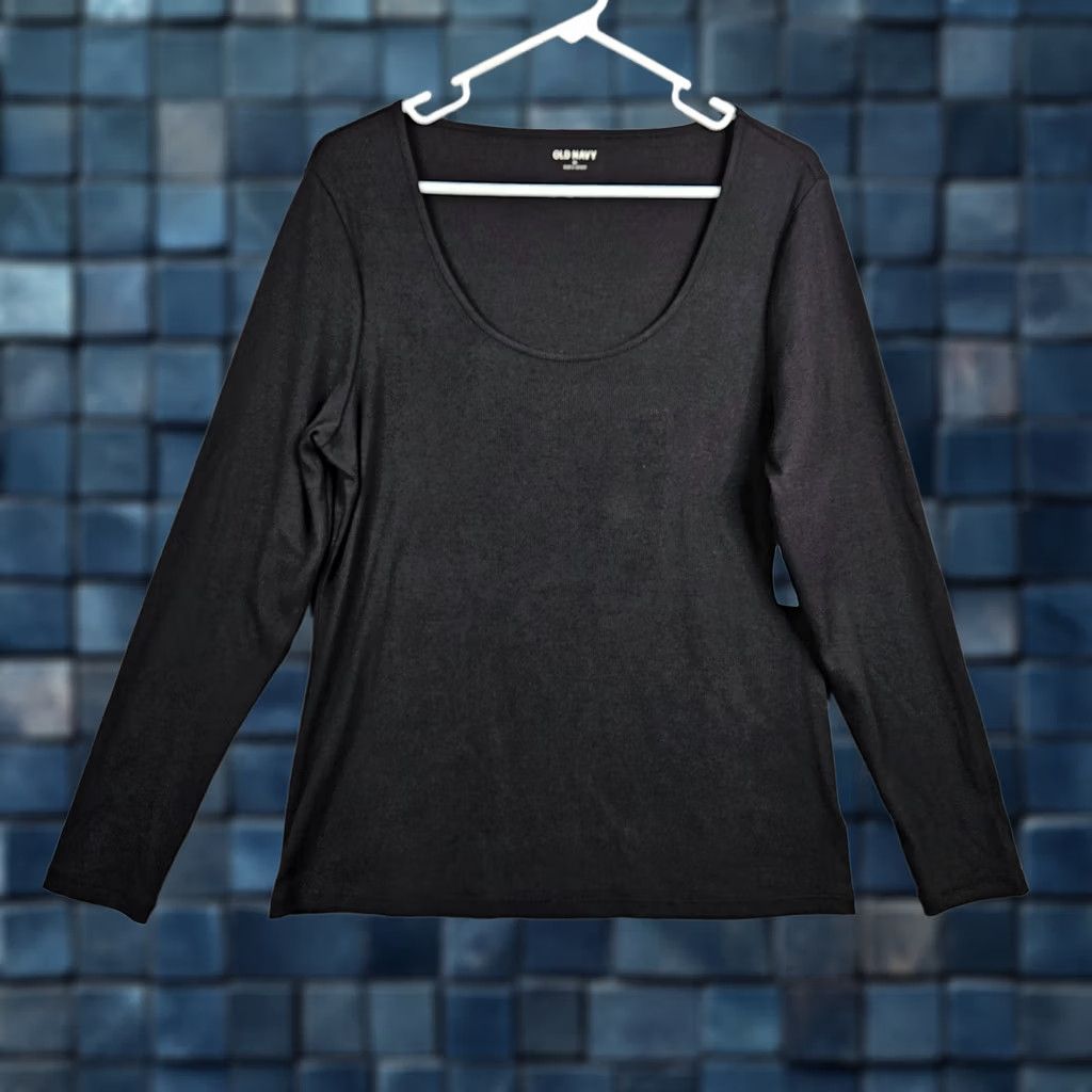 Old Navy Old Navy Womens Long Sleeve Round Neck Casual black T-shirt XL NEW Size XL / US 12-14 / IT 48-50 - 1 Thumbnail