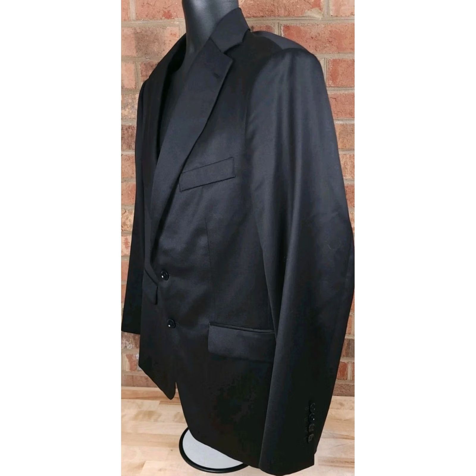 Indochino Mens 38r Blazer Jacket Sport Coat Solid Black Wool Cashmere, Men's — image 2 of 6