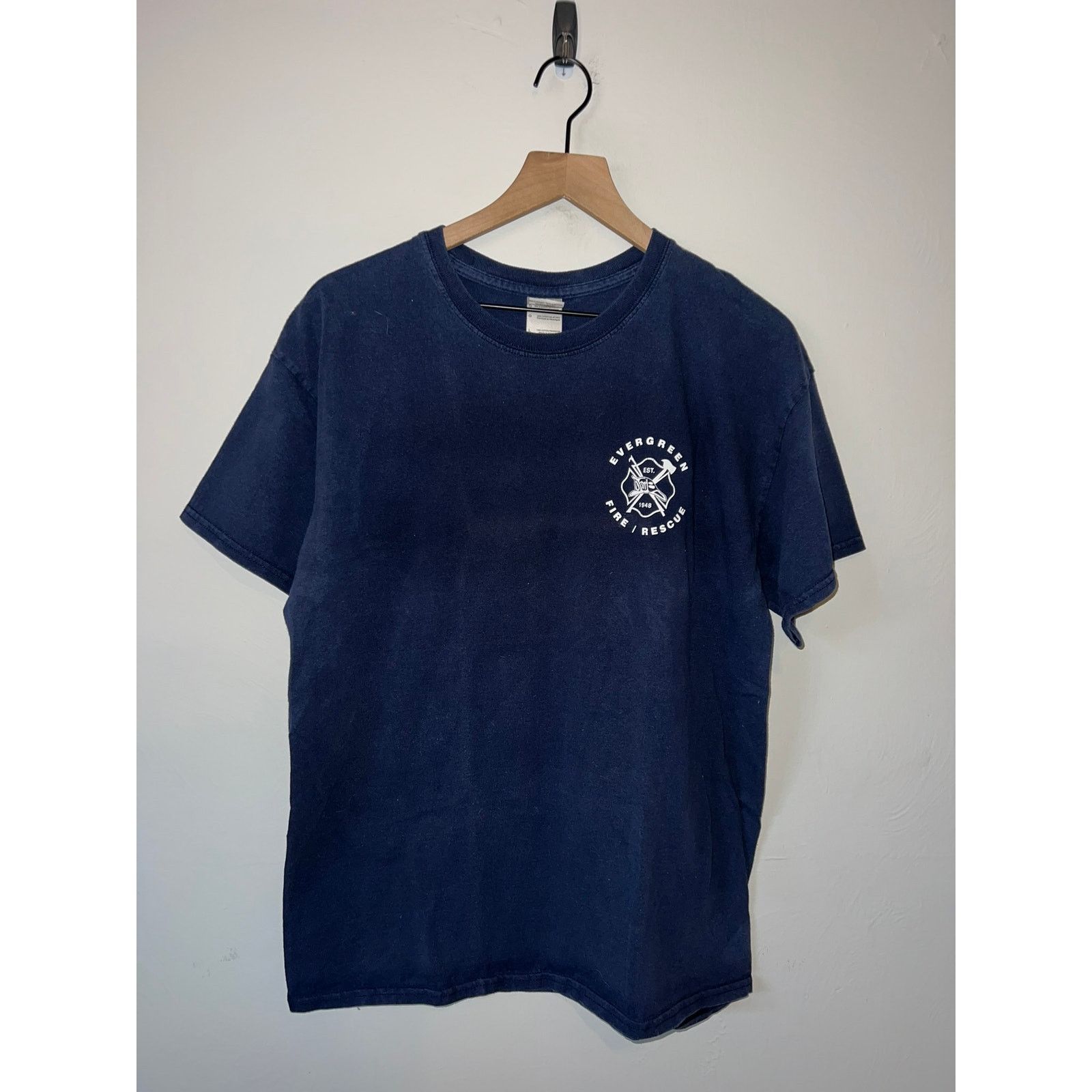 Gildan Vintage Evergreen Shirt Fire Rescue Fire Fighter Blue Tee L Size US L / EU 52-54 / 3 - 1 Thumbnail