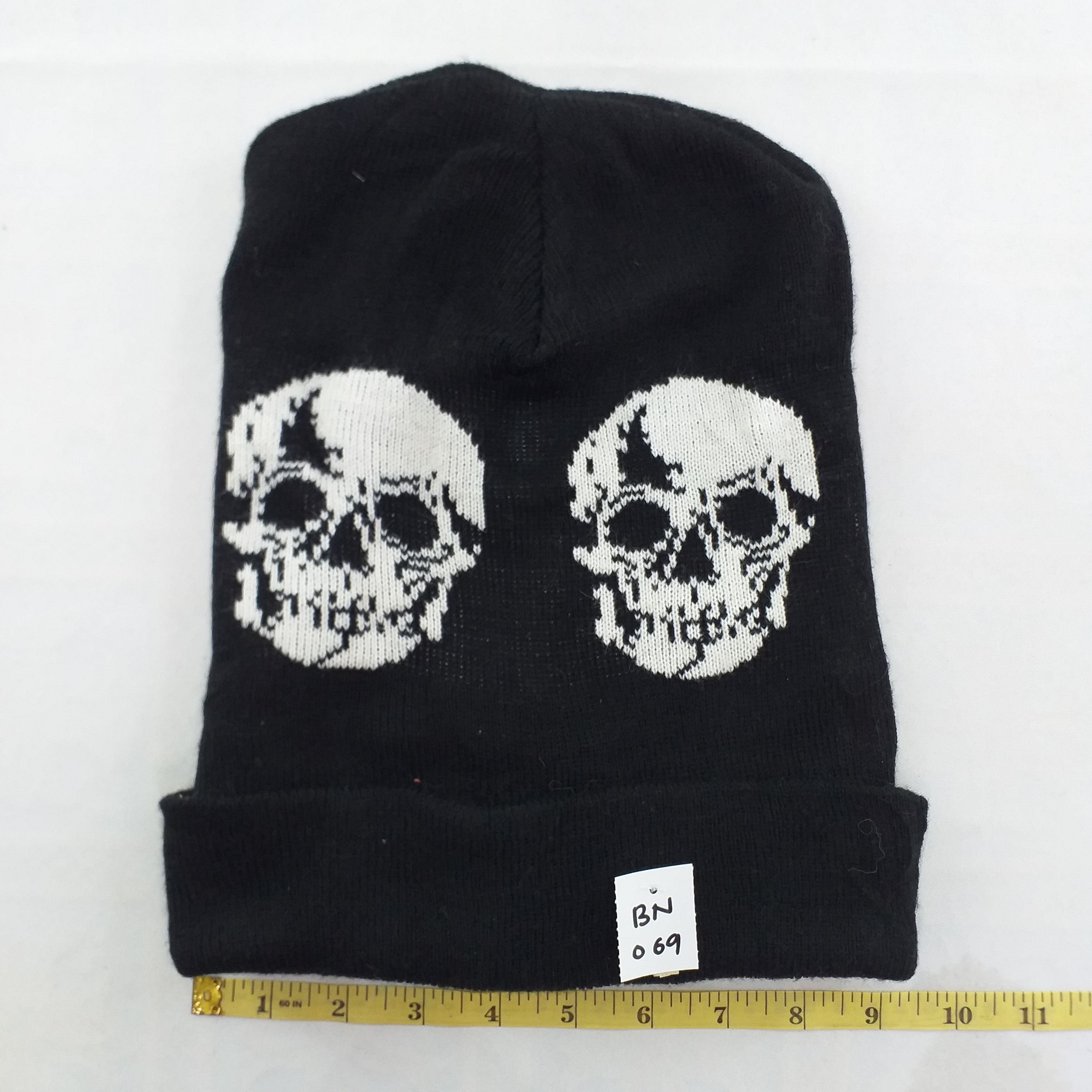 Japanese Brand Halloween Mirror Skulls Design Snow Cap Hat Beanie -BN069 Size ONE SIZE - 5 Thumbnail