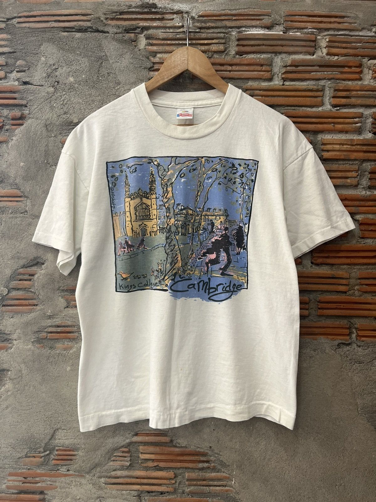 Arts & Science Vintage Kings College Cambridge Artwork Design 90’s Tshirt Size US L / EU 52-54 / 3 - 2 Thumbnail