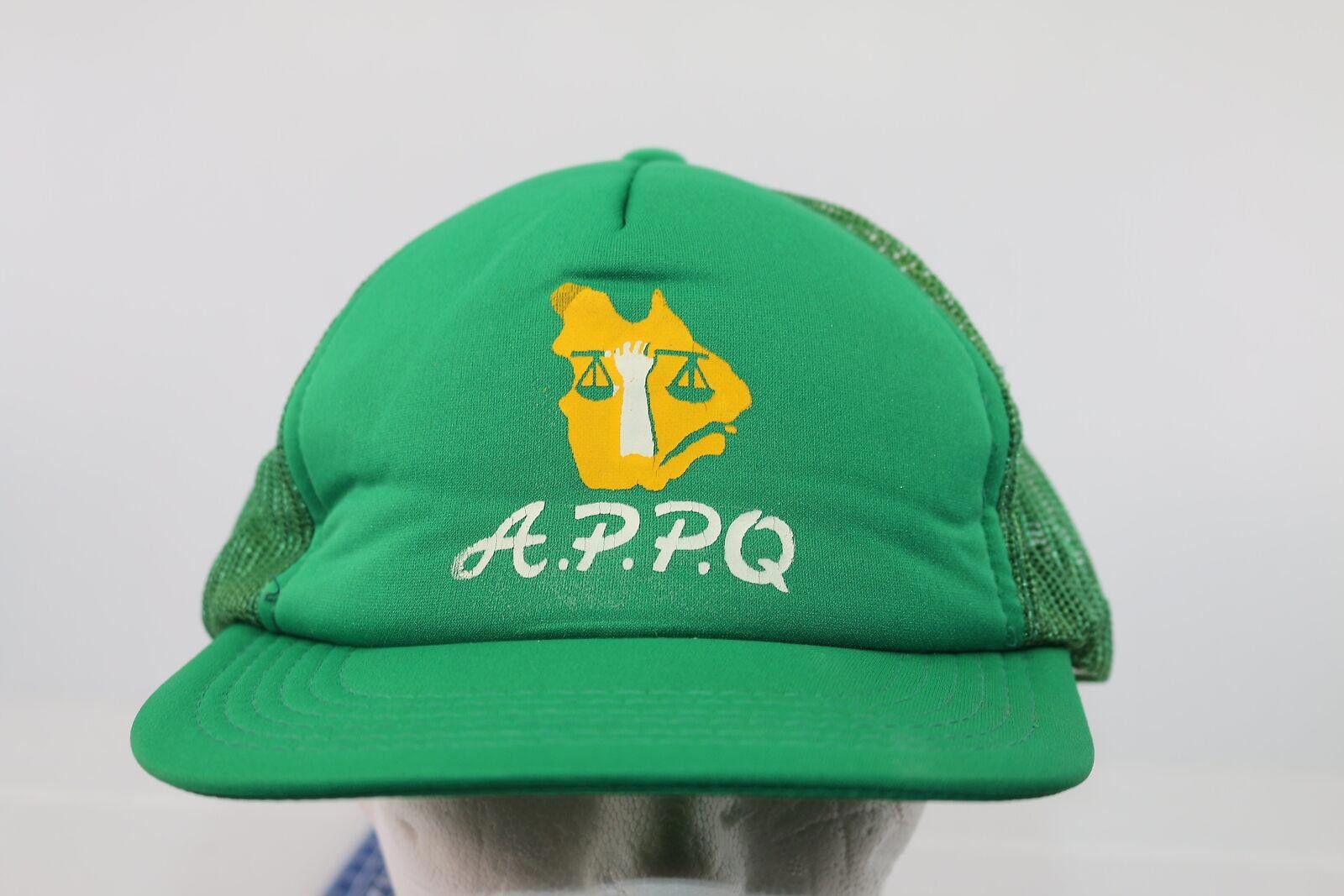 Other Vintage A.P.P.Q. Québec Trucker Hat Canada rare Green Cap Size ONE SIZE - 1 Thumbnail