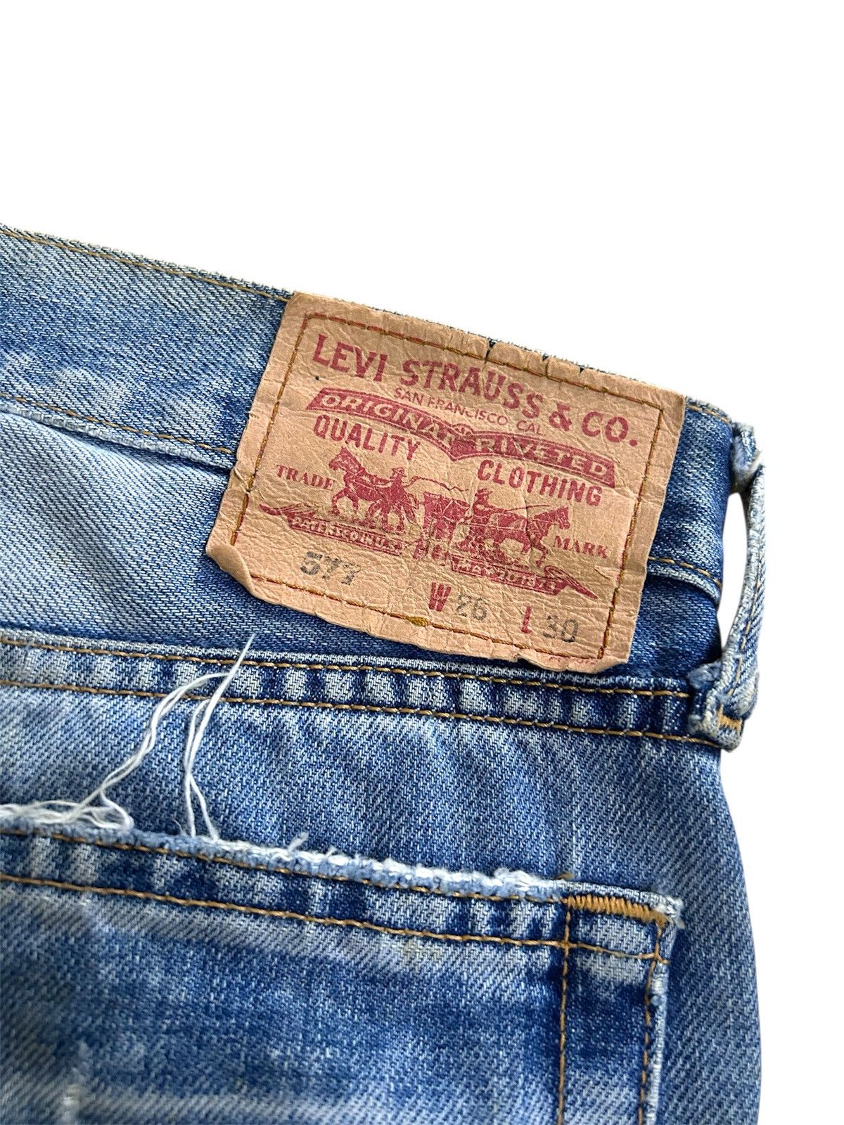 Levi's × Levi's Vintage Clothing × Vintage Vintage LEVI STRAUSS & CO 577 Trashed Distressed Denim Size US 28 / EU 44 - 7 Thumbnail