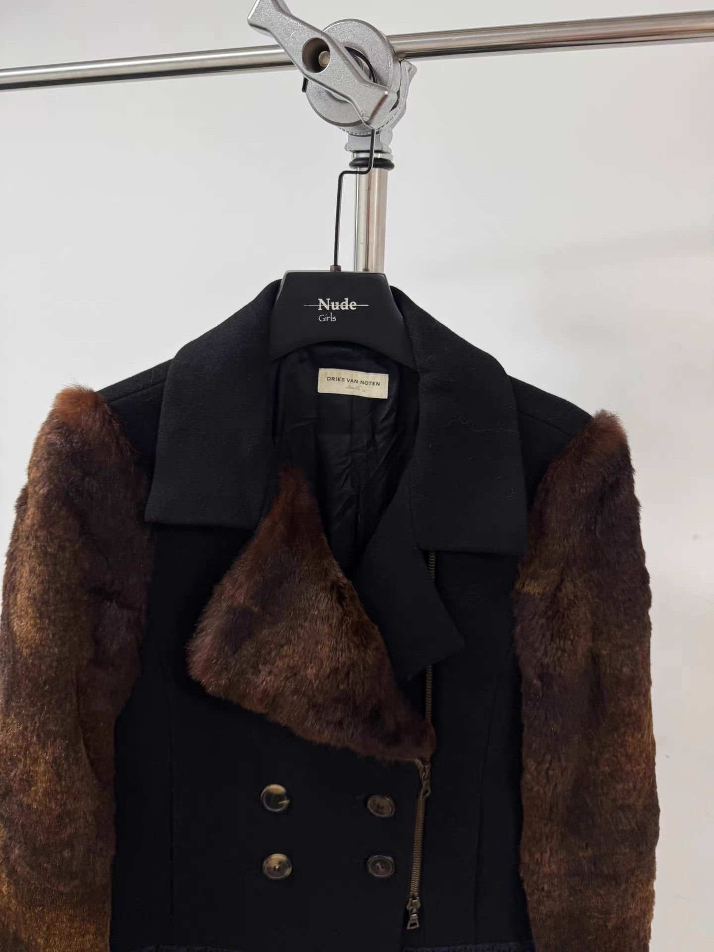 Dries Van Noten Dries van noten Rabbit Fur Paneled Coat K20 Size XS / US 0-2 / IT 36-38 - 5 Thumbnail
