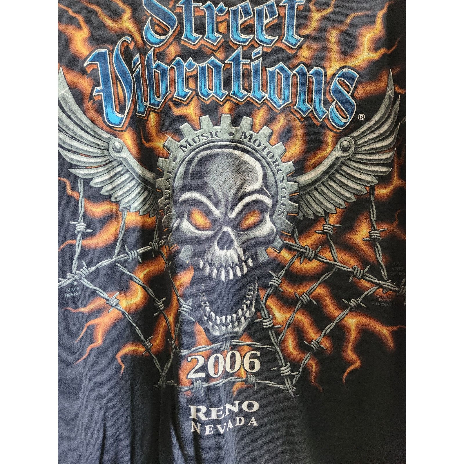 Other Y2k Men's 2006 Street Vibrations Skull & Flames Long Sleeve Size US L / EU 52-54 / 3 - 3 Thumbnail