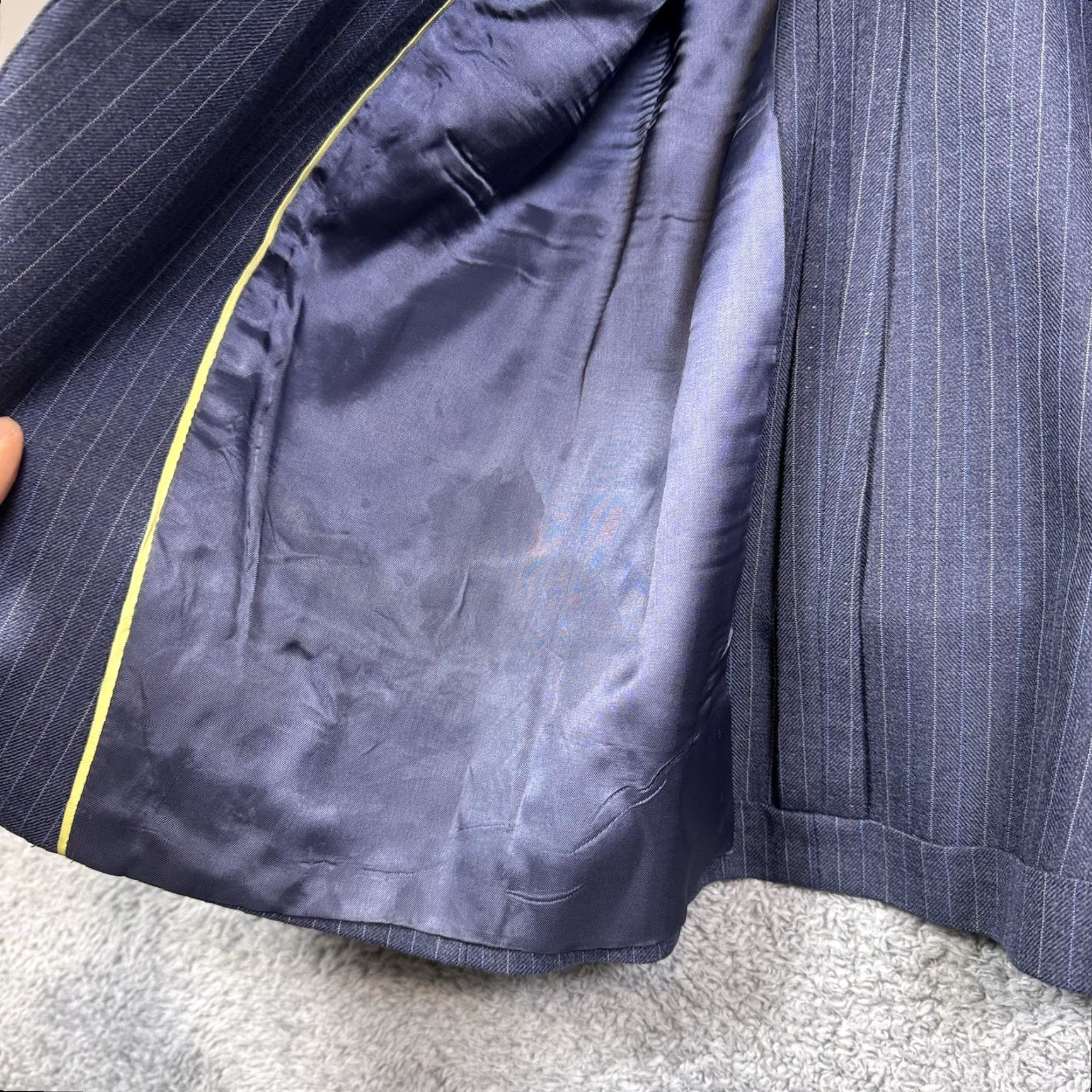 Austin Reed VINTAGE Austin Reed Suit Mens 40L 34x31 Regentaire 3 Piece Slacks Jacket Vest USA Stripe Stripe Wool Blue Pattern 80s 90s City Classic Preppy Dad Mens Size US XXS / EU 40 - 5 Thumbnail