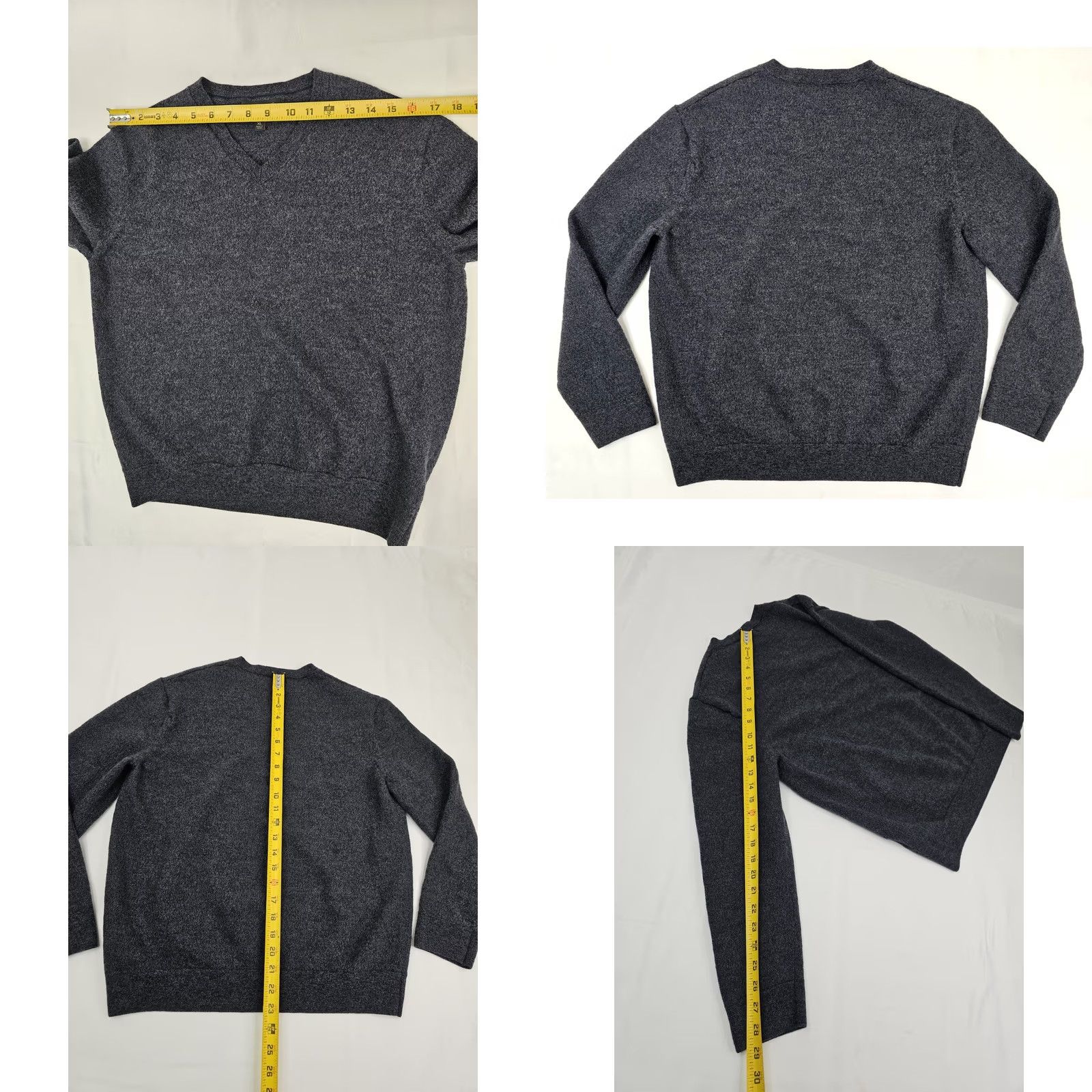 Banana Republic Banana Republic Merino Wool V-Neck Pullover Sweater Men XL Gray Size US XL / EU 56 / 4 - 8 Thumbnail
