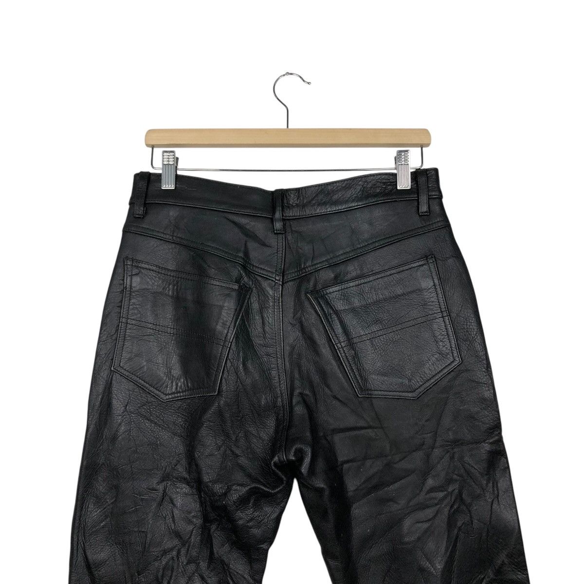 Genuine Leather 📌Vintage Biker Genuine Leather Pants BBH Clothing Size US 31 - 10 Thumbnail