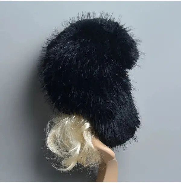 Japanese Brand Hoshikawa x eko Black Faux Fur Hat Size ONE SIZE - 4 Thumbnail