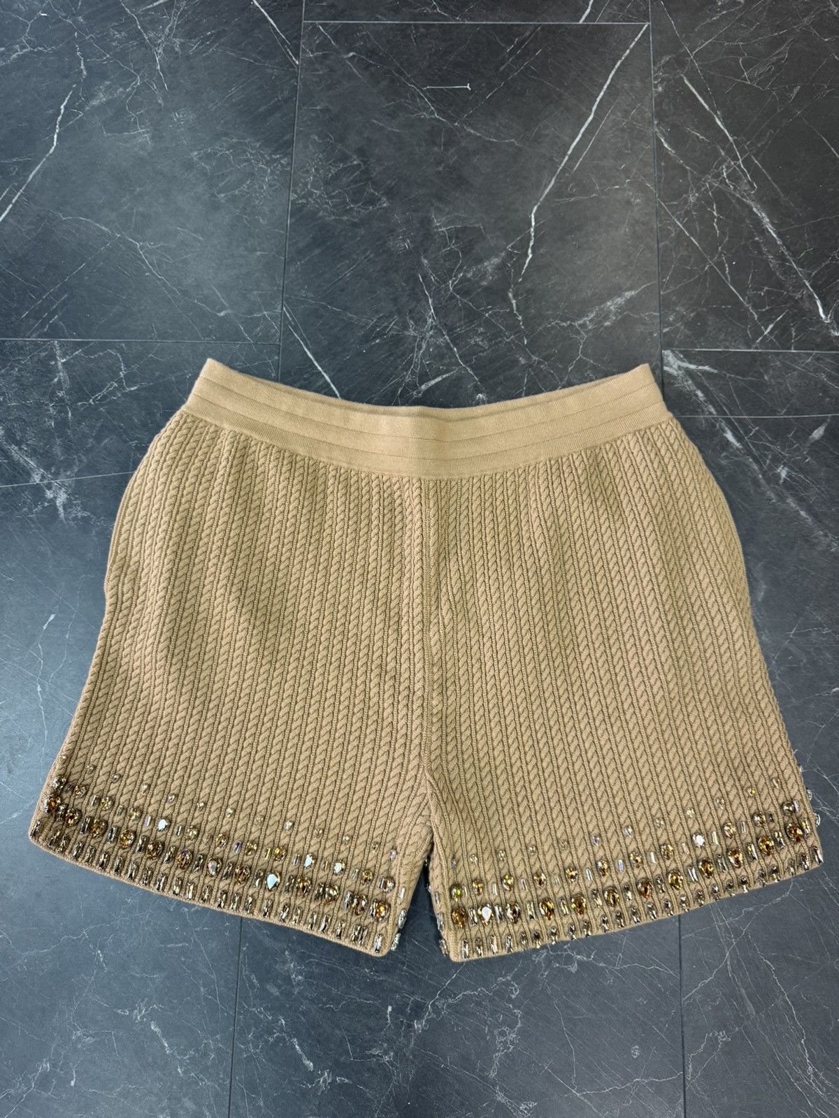 Burberry Brand New Burberry Beige Rhinestone Shorts Size US 44 / EU 60 - 1 Thumbnail