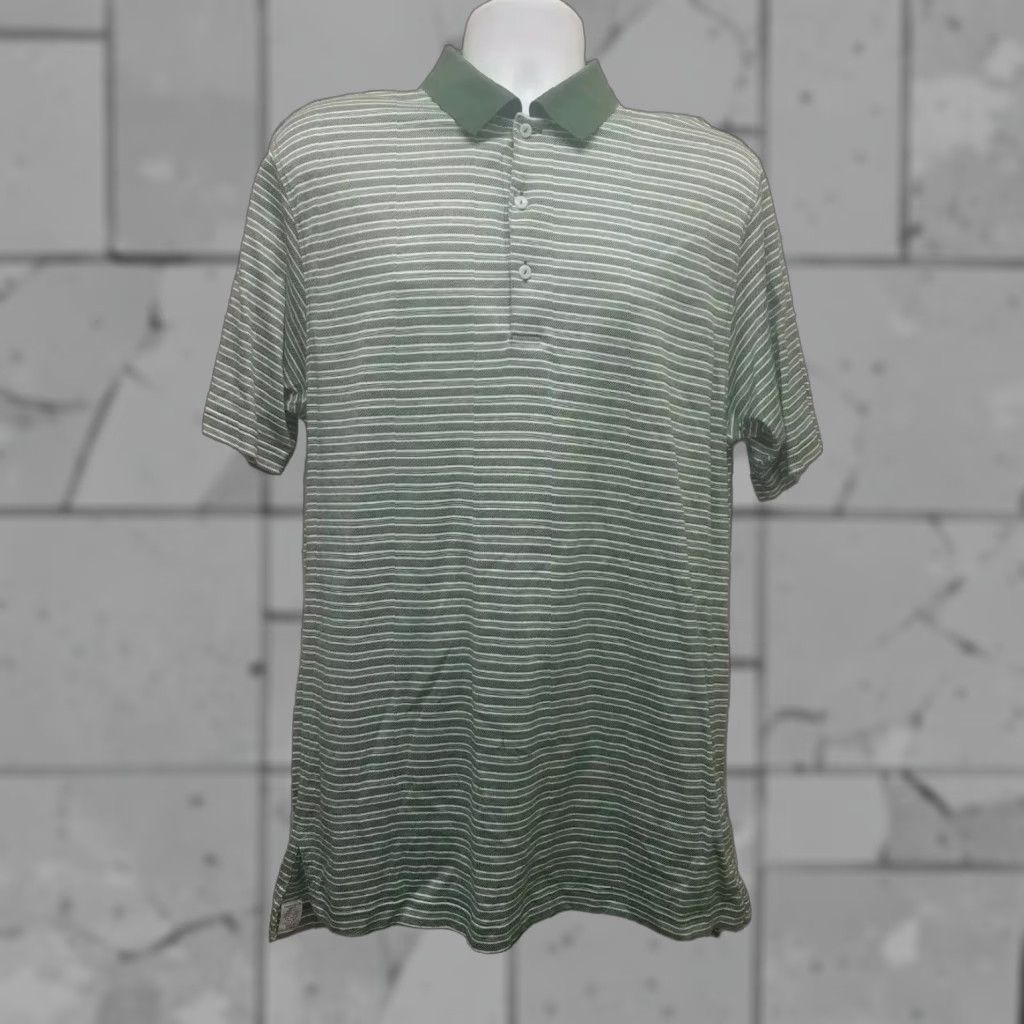 Peter Millar Peter Millar Polo Mens L Golf 100% Cotton Green Striped Polo Mens L Green Striped Golf Polo Peter Millar Mens L Size US L / EU 52-54 / 3 - 1 Thumbnail