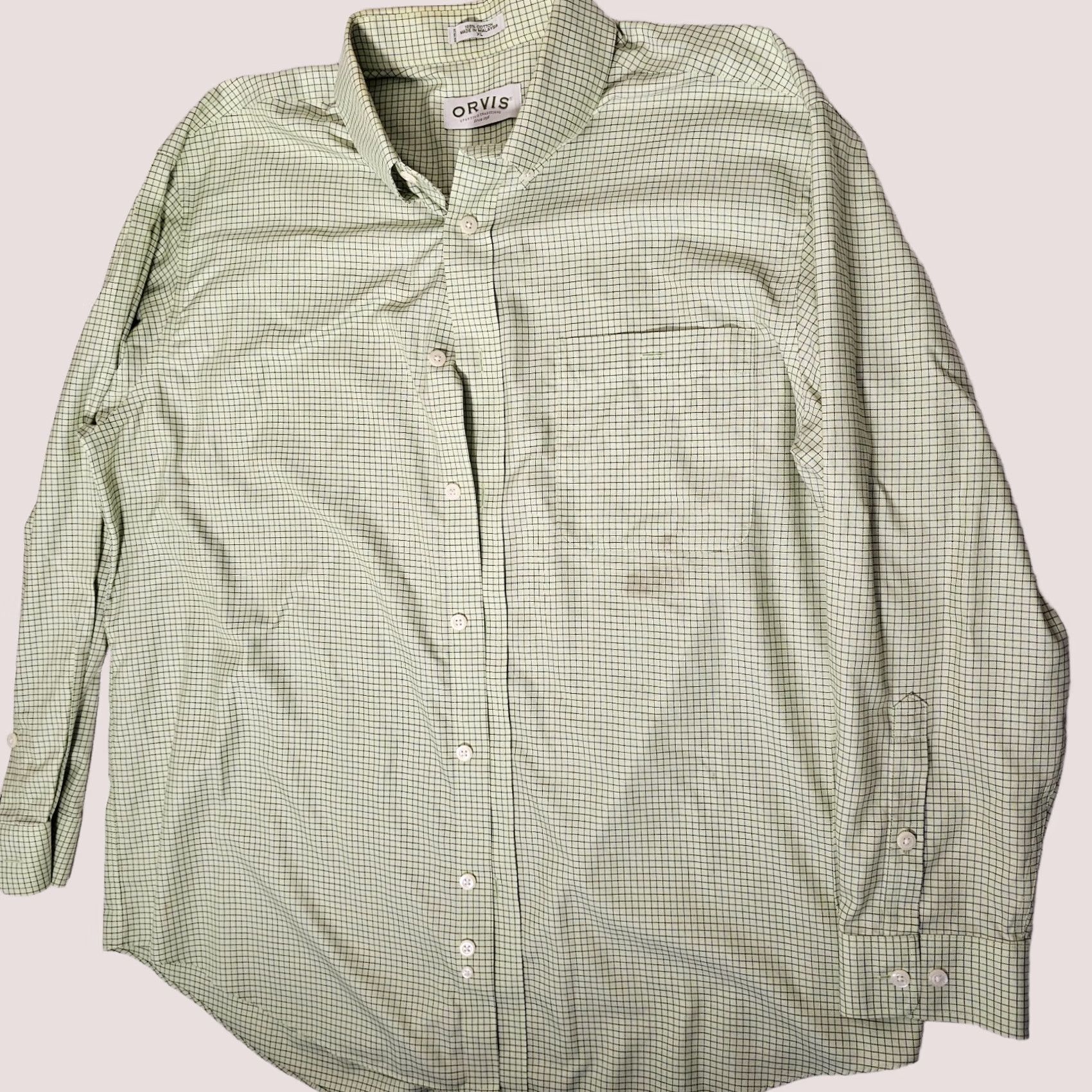Orvis Orvis Shirt Button-Down Long Sleeve 100% Cotton Green XL Mens Casual Size US XL / EU 56 / 4 - 1 Thumbnail