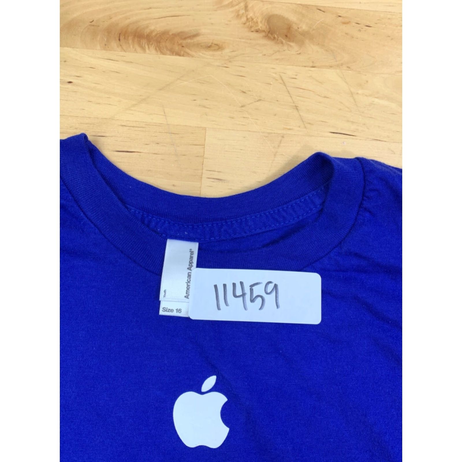 American Apparel Apple Shirt Unisex Adults T-Shirt Short Sleeve Blue Size M Logo Tech 11459 16(M) Classic Geek Nerd Size M / US 6-8 / IT 42-44 - 2 Thumbnail
